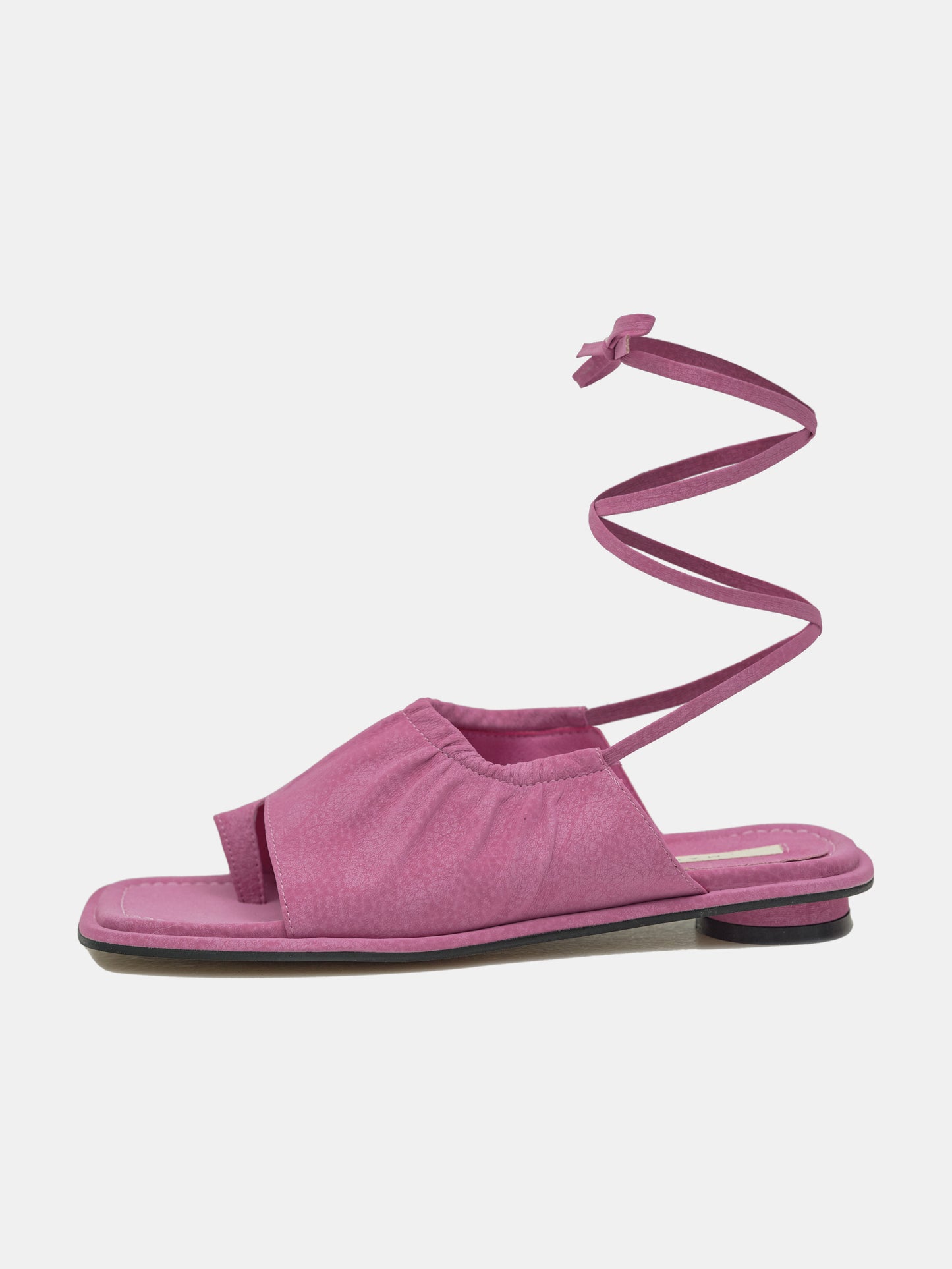 Leather Suede Wrap Sandals, Rose