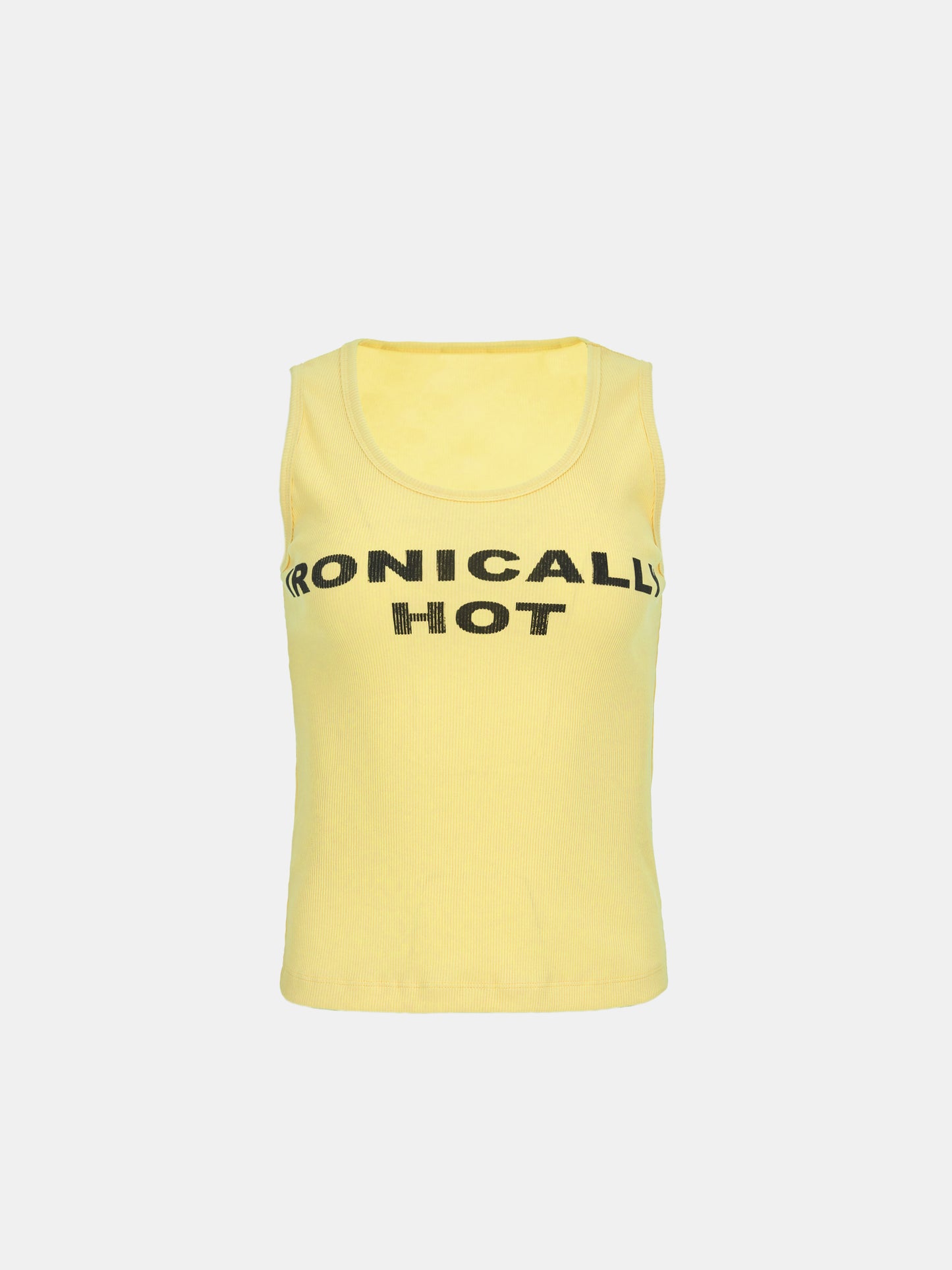 'Ironically Hot' Rib Tank, Yellow