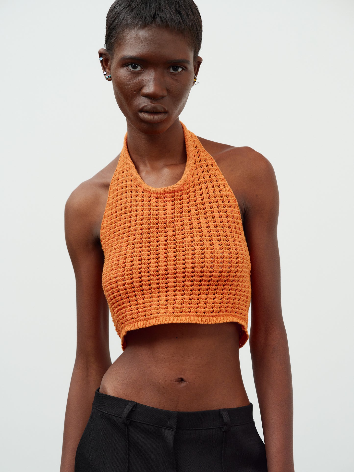 Open Back Crochet Camisole, Orange