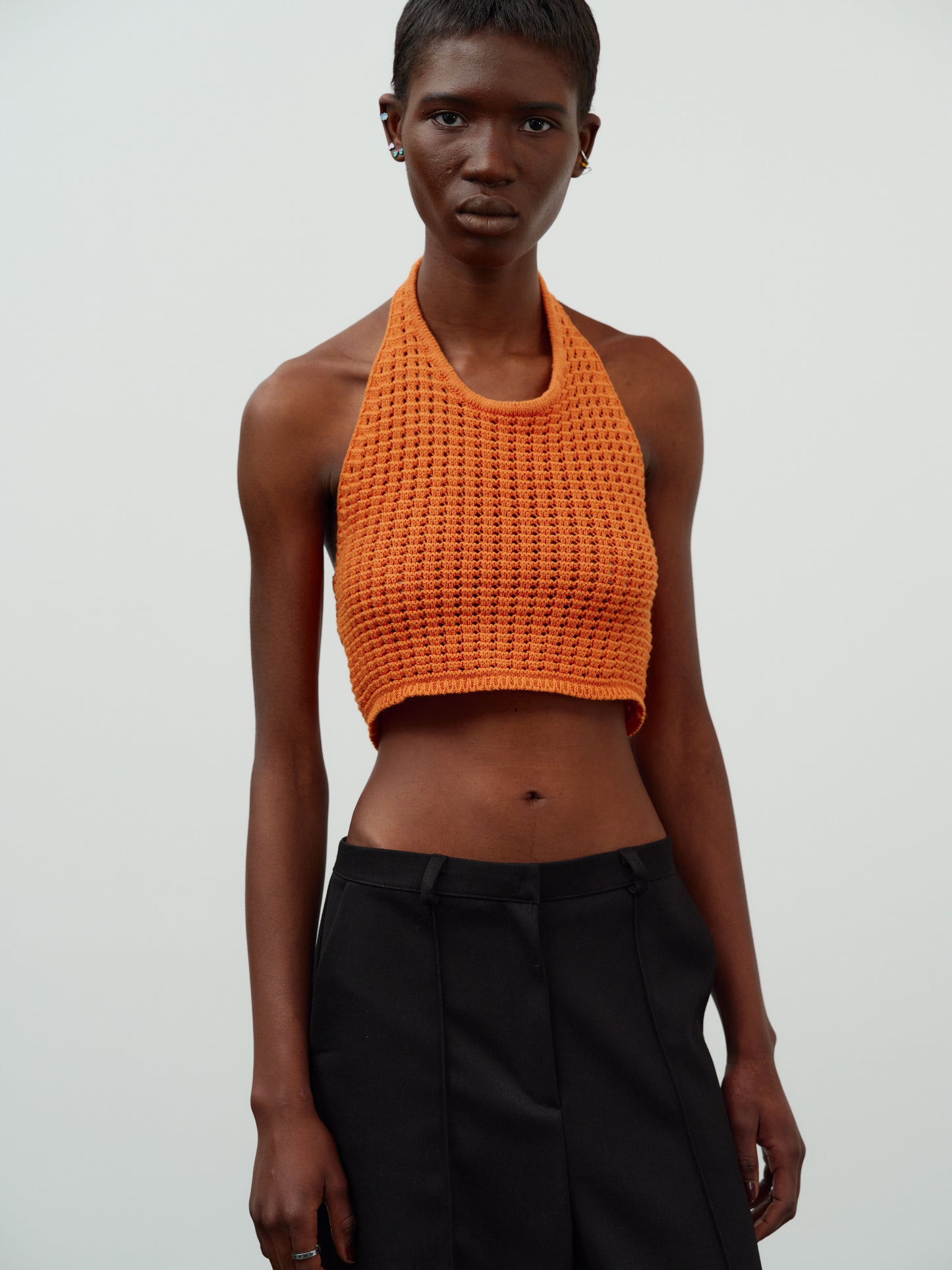 Open Back Crochet Camisole, Orange