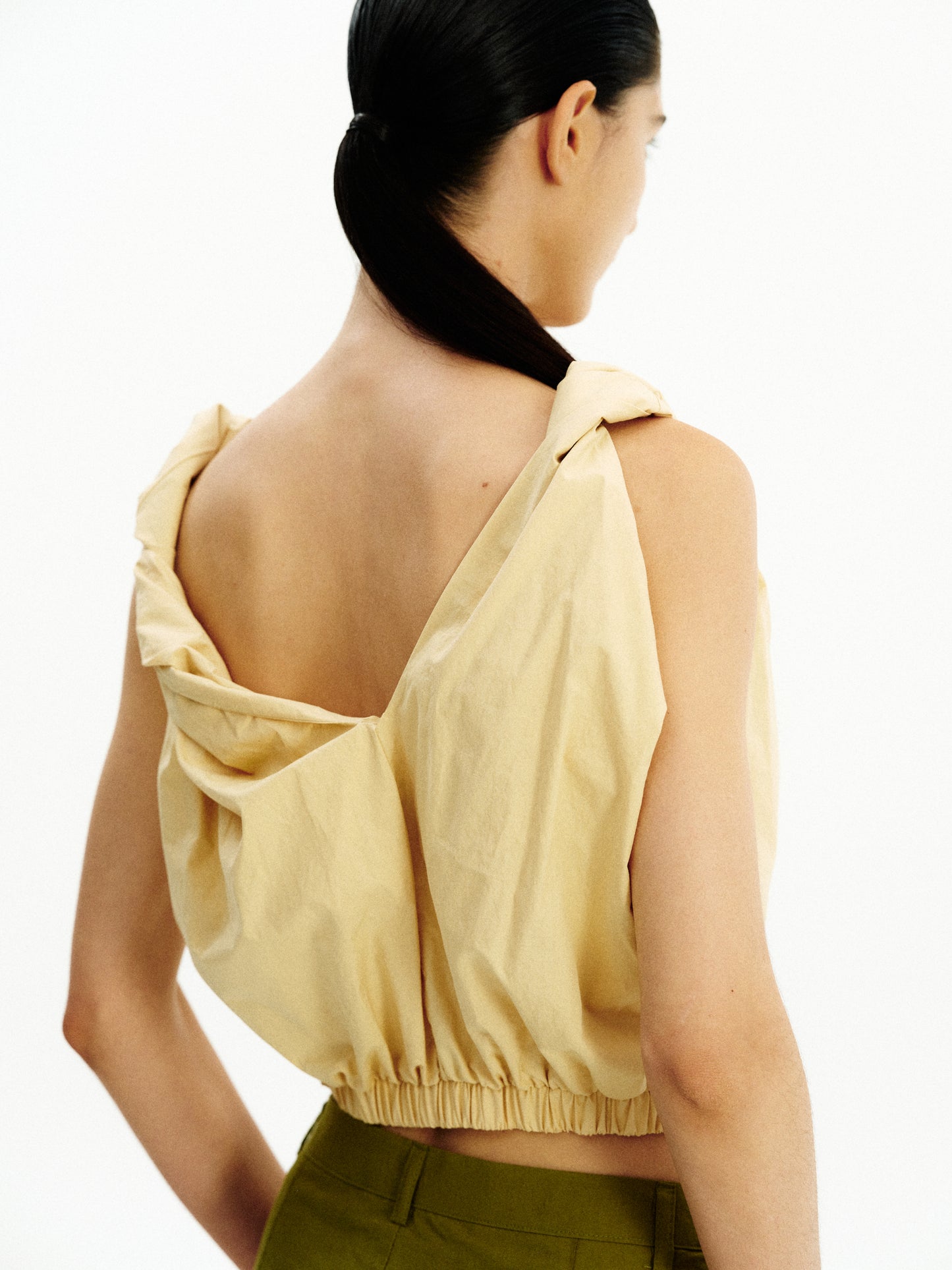 Gathered Cotton Camisole, Butter