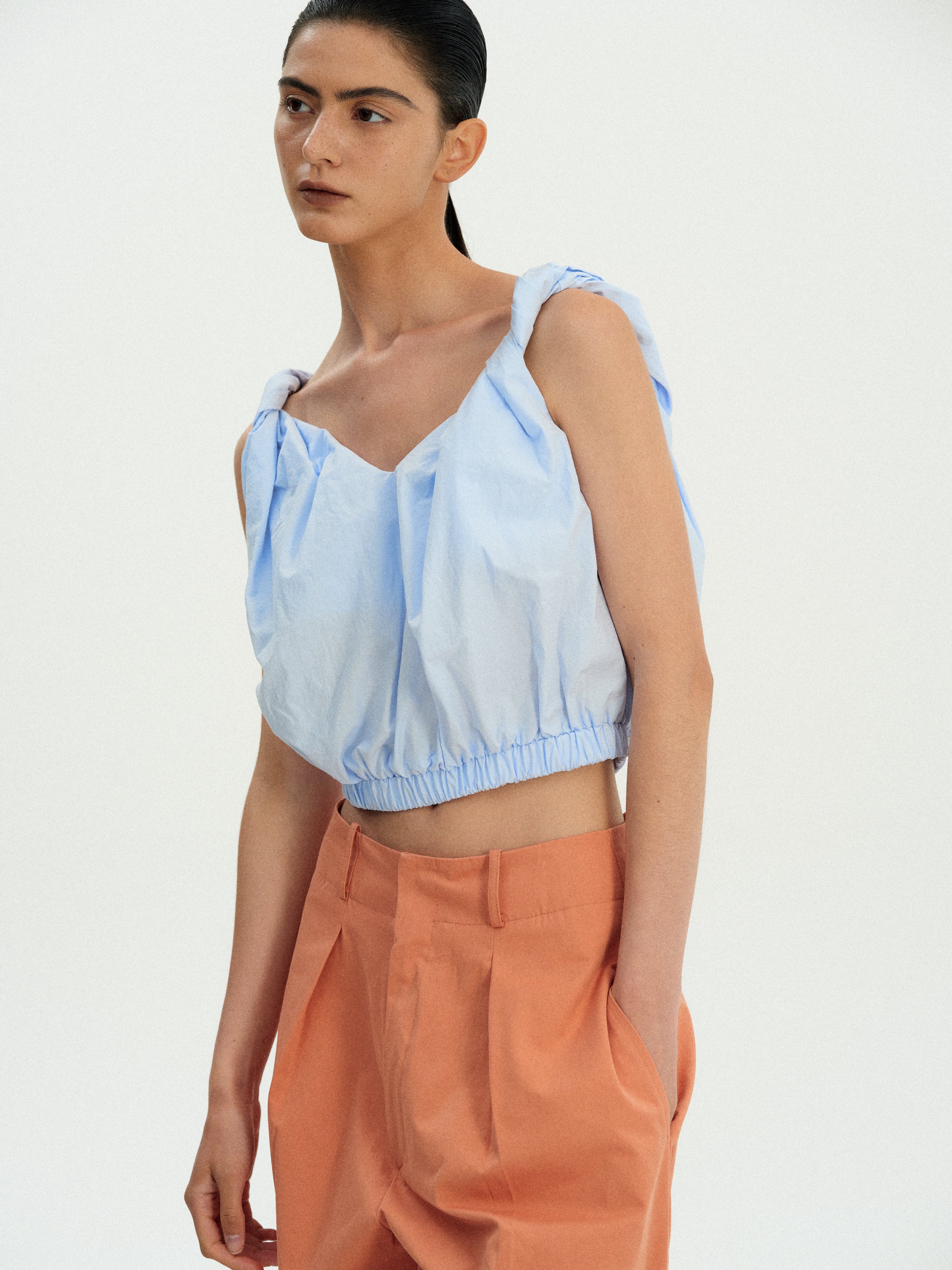 Gathered Cotton Camisole, Sky – SourceUnknown