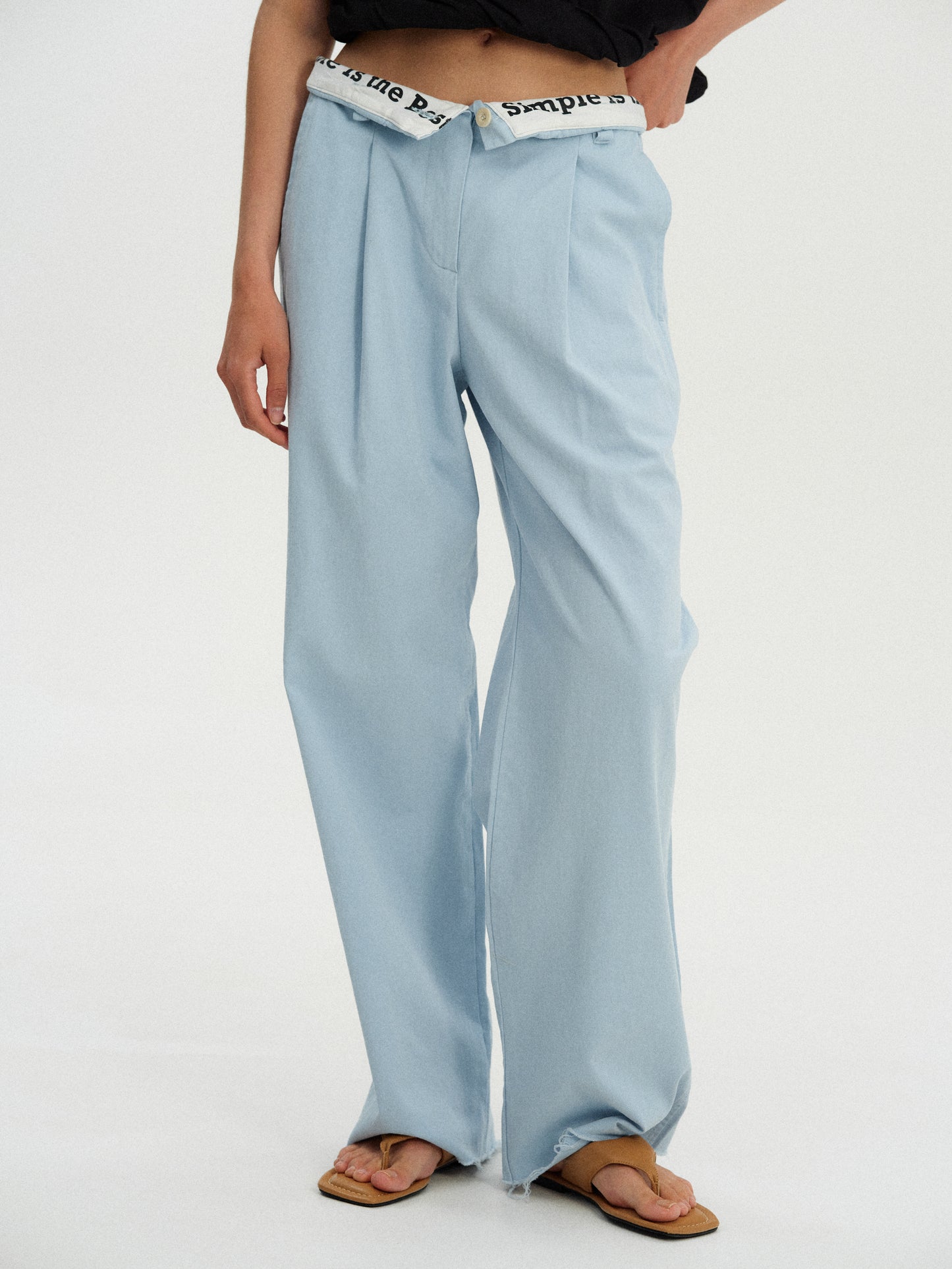 Fold-Down Pants, Stone Blue