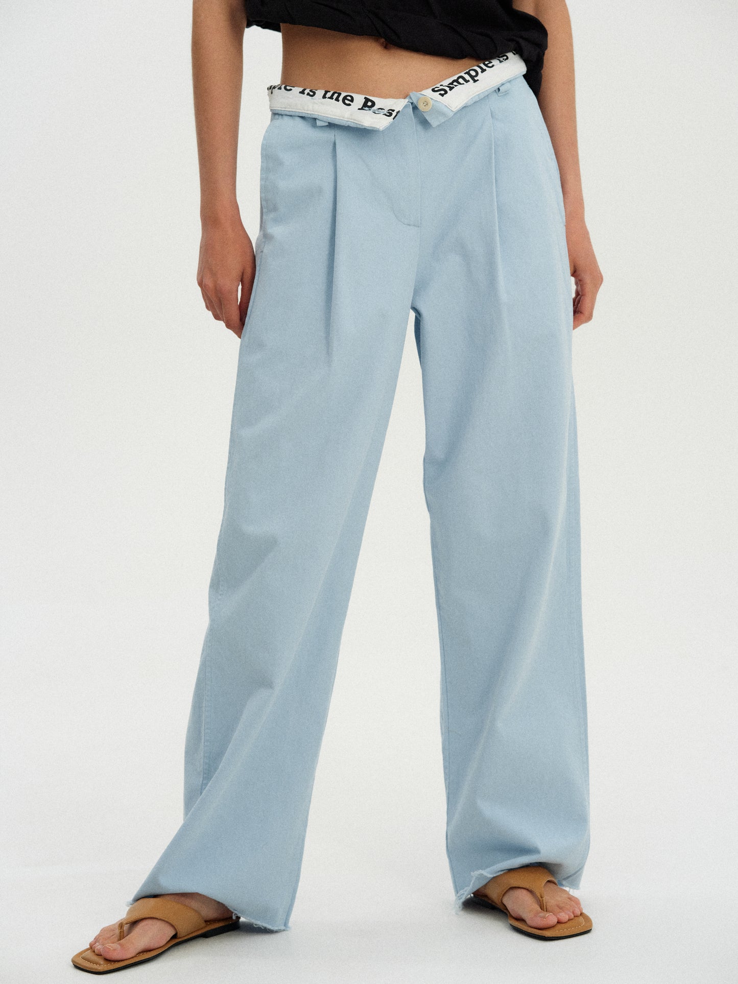 Fold-Down Pants, Stone Blue