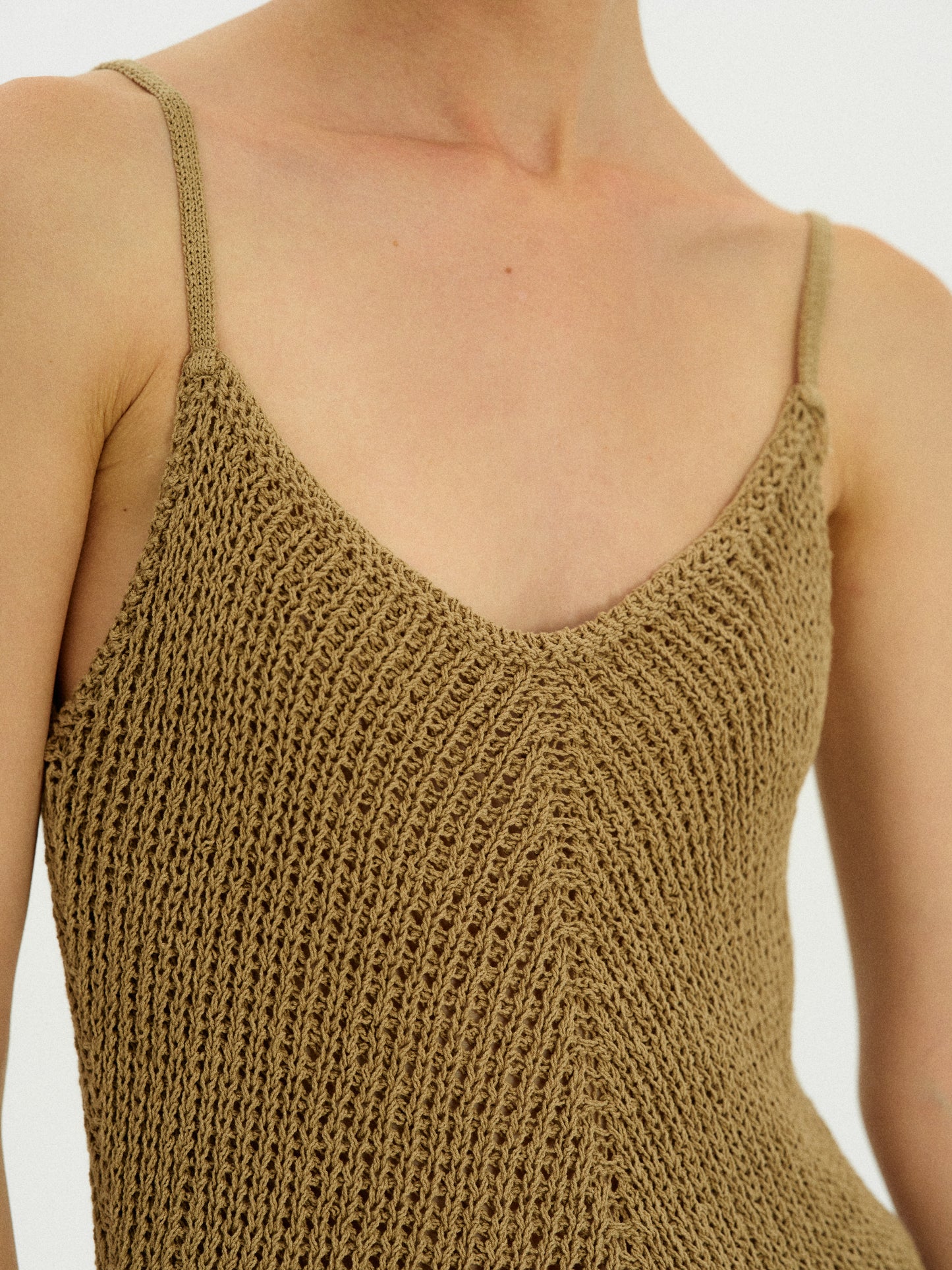 Organic Cotton Knit Dress, Bark
