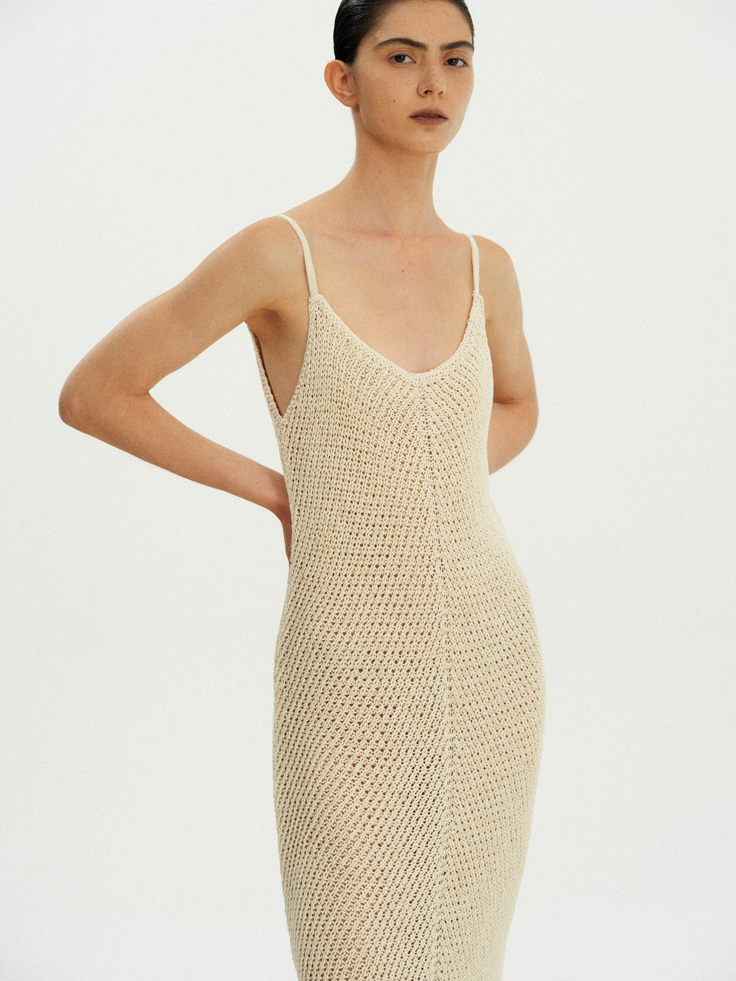 Organic Cotton Knit Dress, Natural