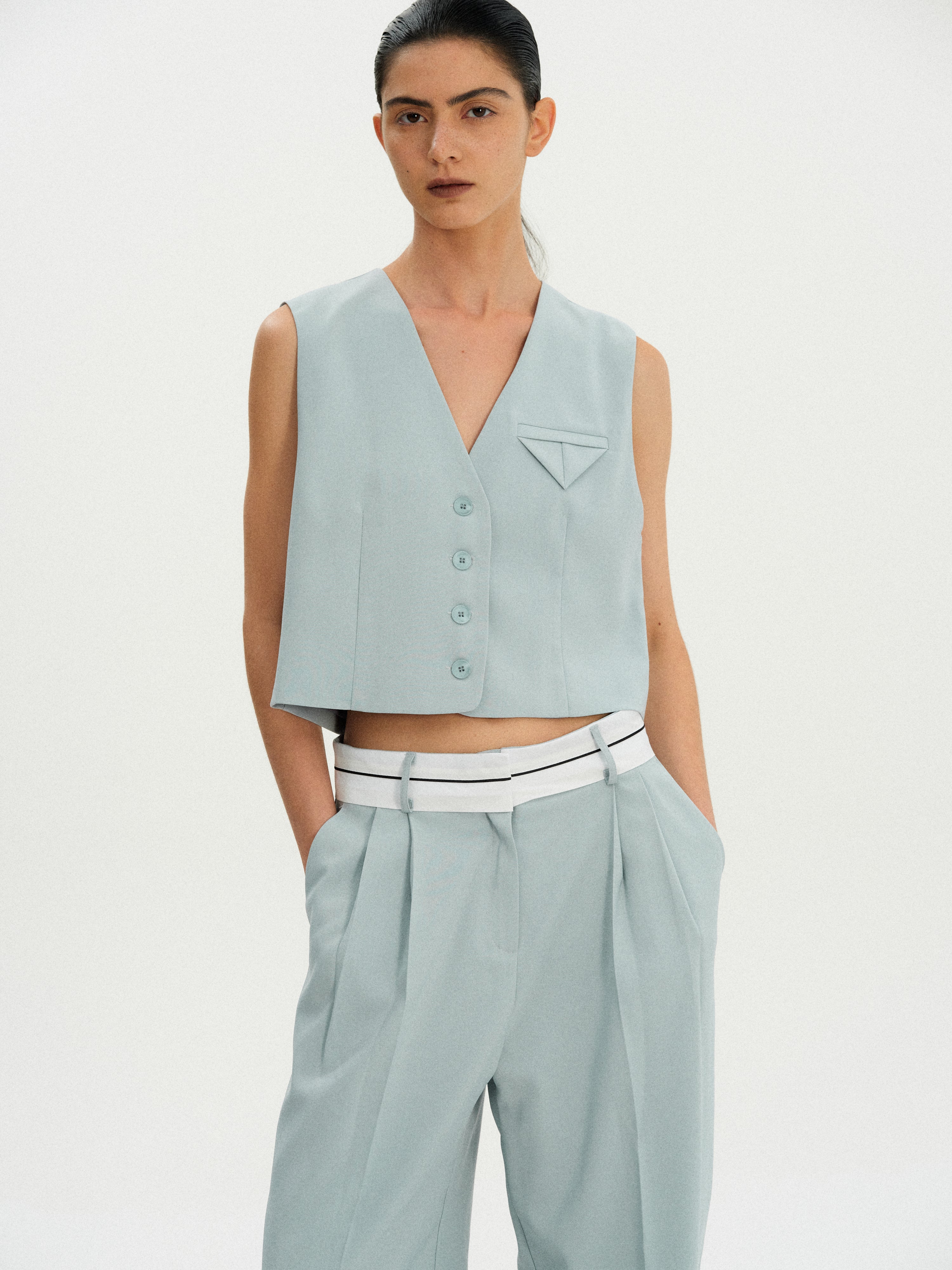 Tailored Suit Vest, Seafoam