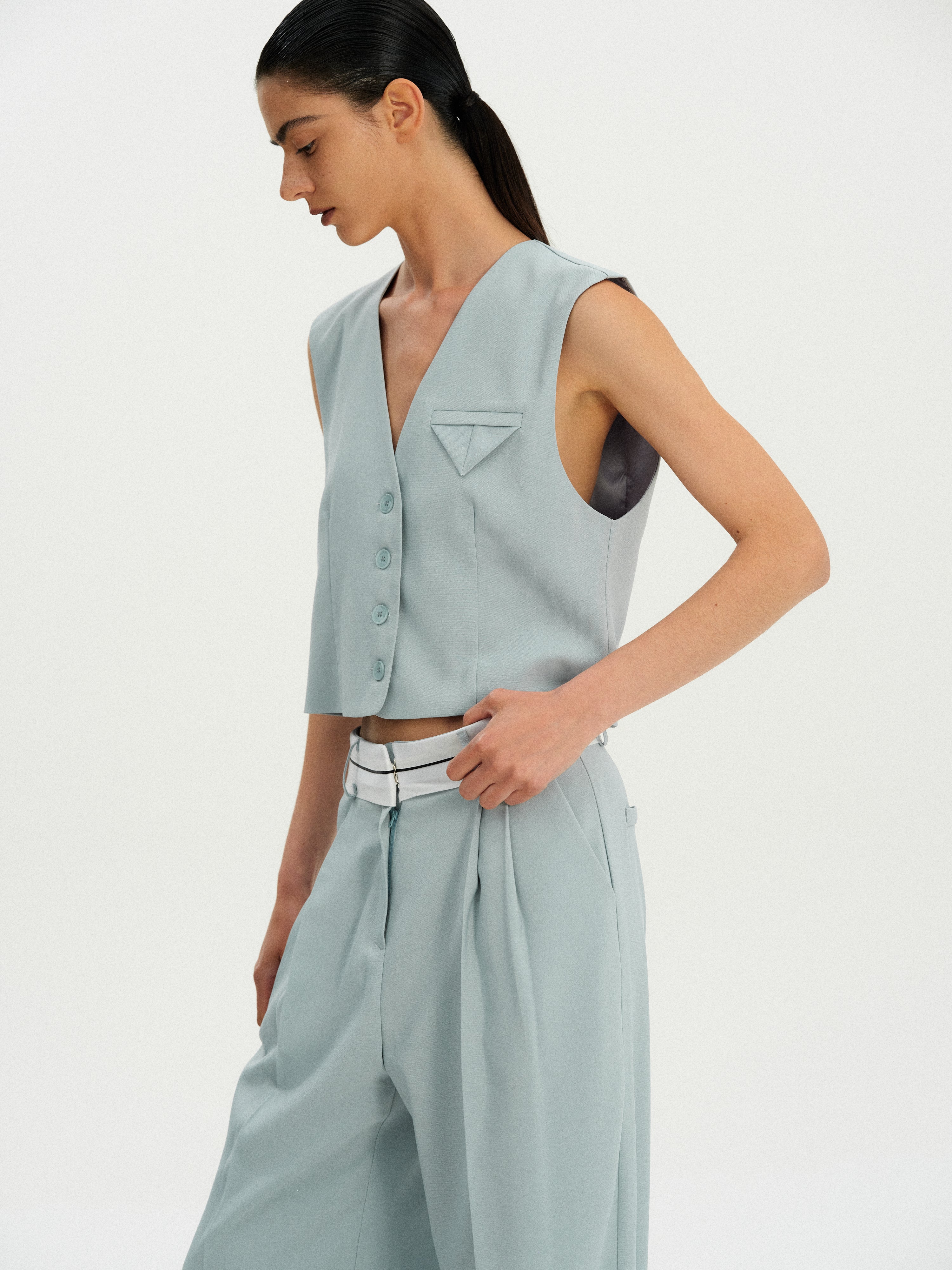 Tailored Suit Vest, Seafoam