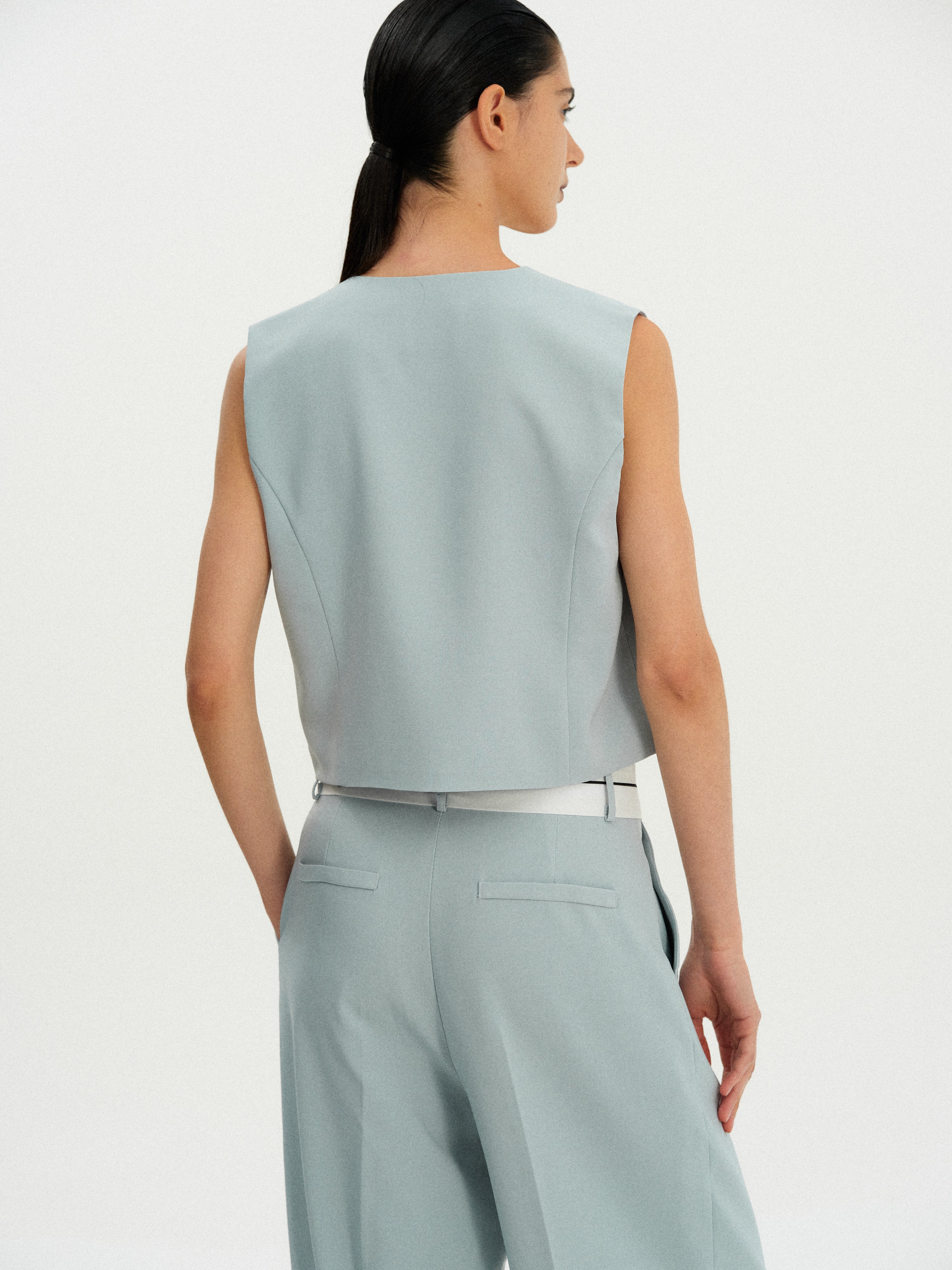 Tailored Suit Vest, Seafoam