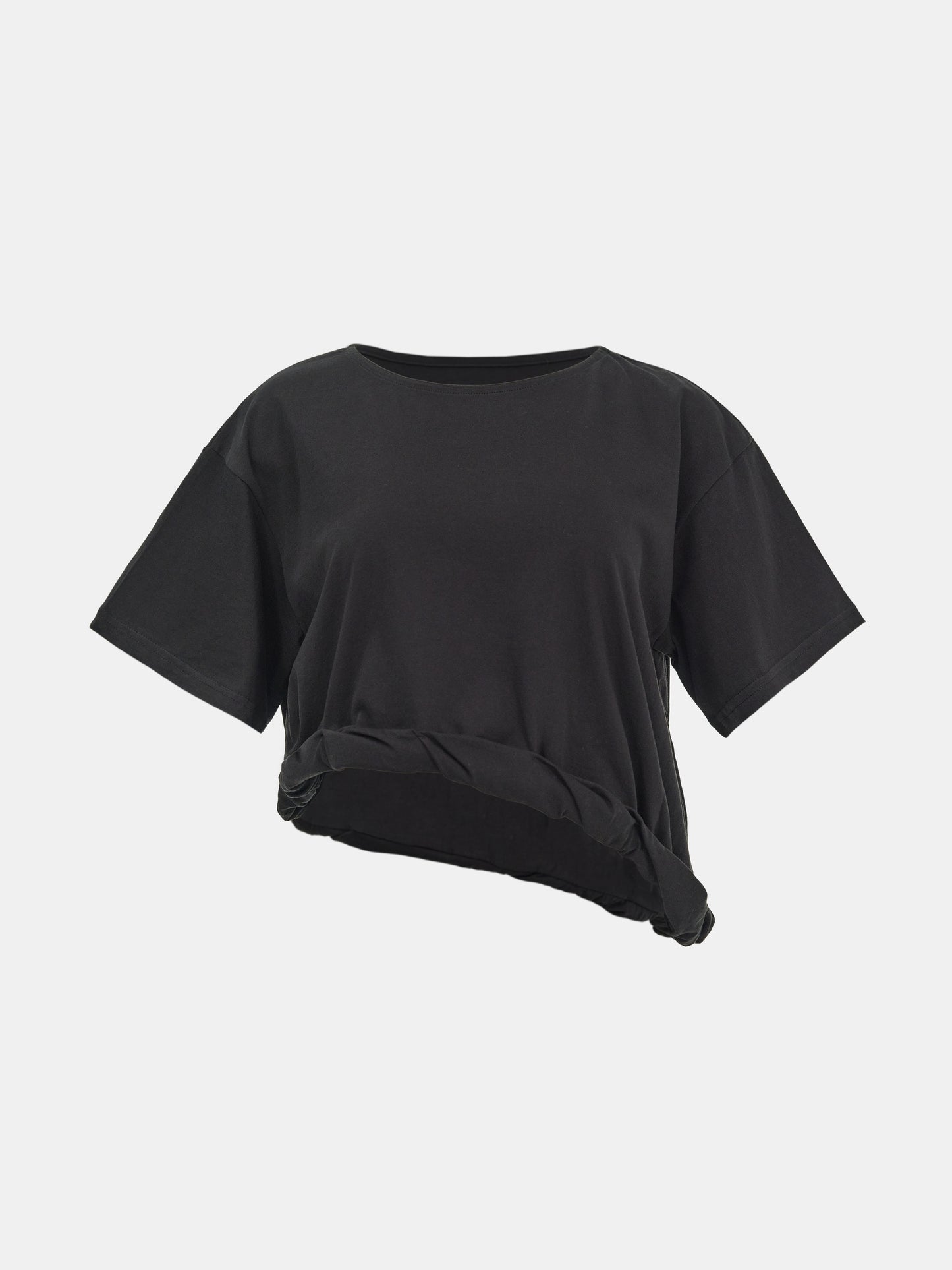 Twisted Cotton T-Shirt, Black