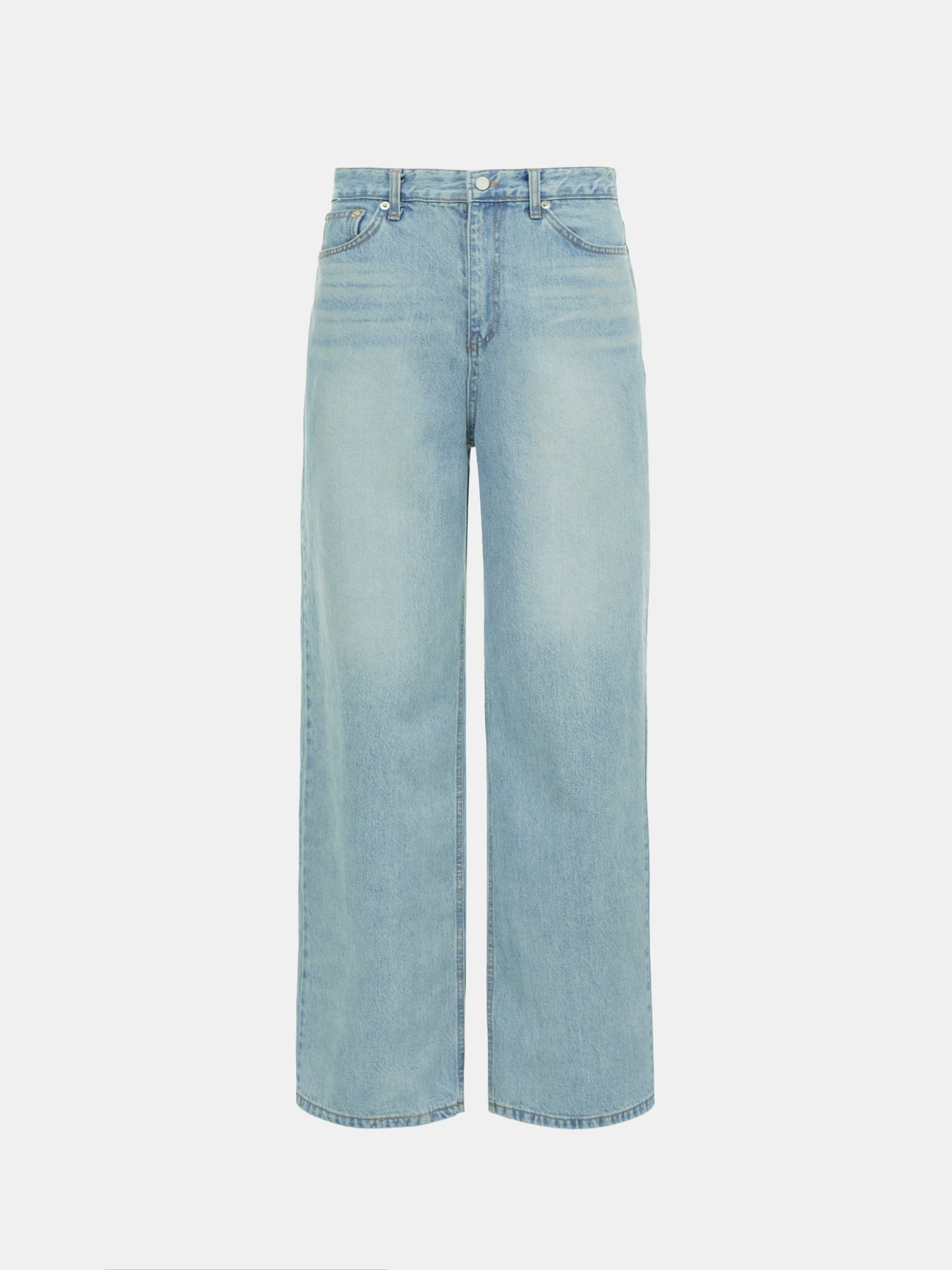Wide Slit Jeans, Soft Blue