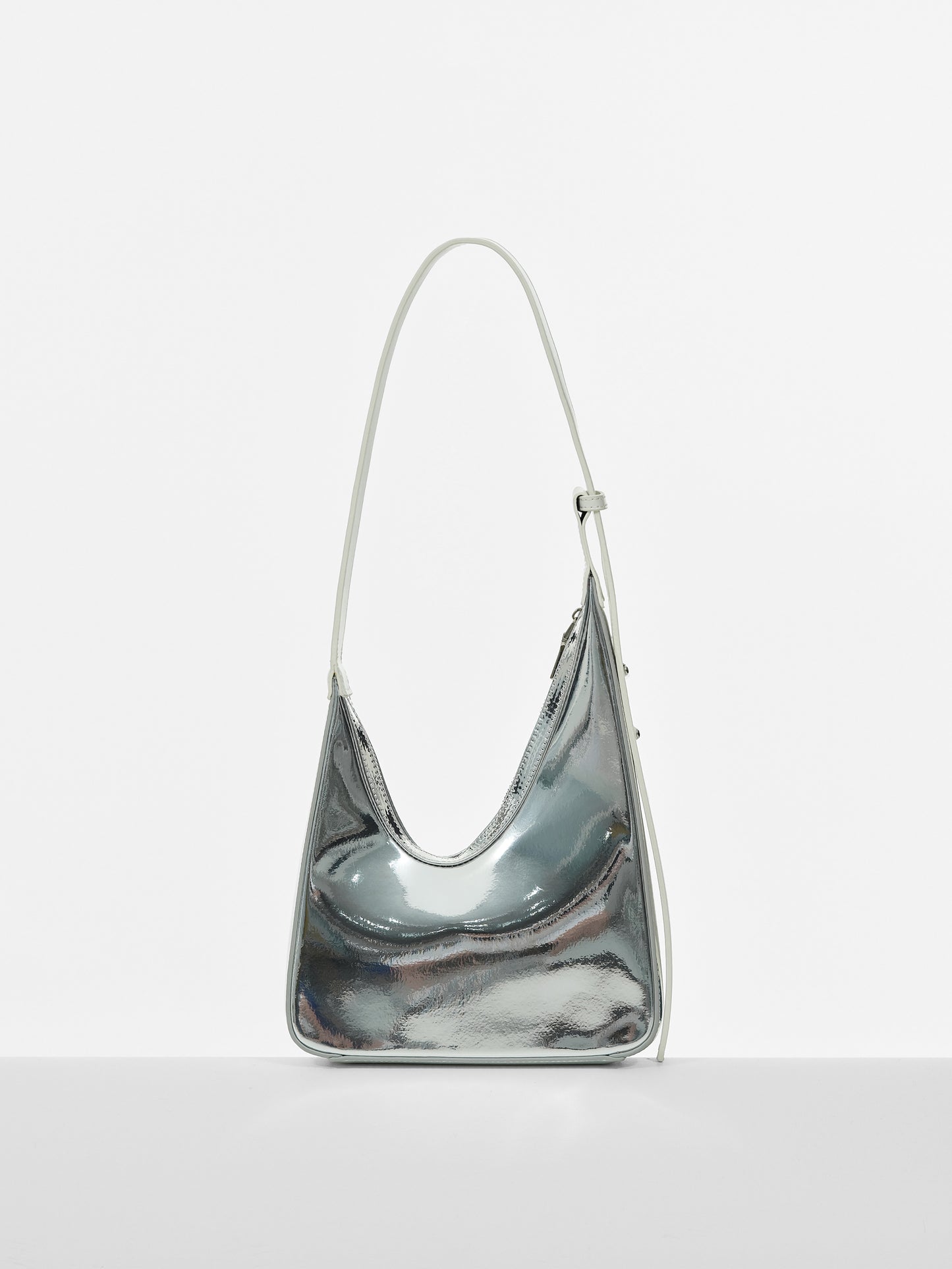 Asymmetric Shoulder Bag, Silver