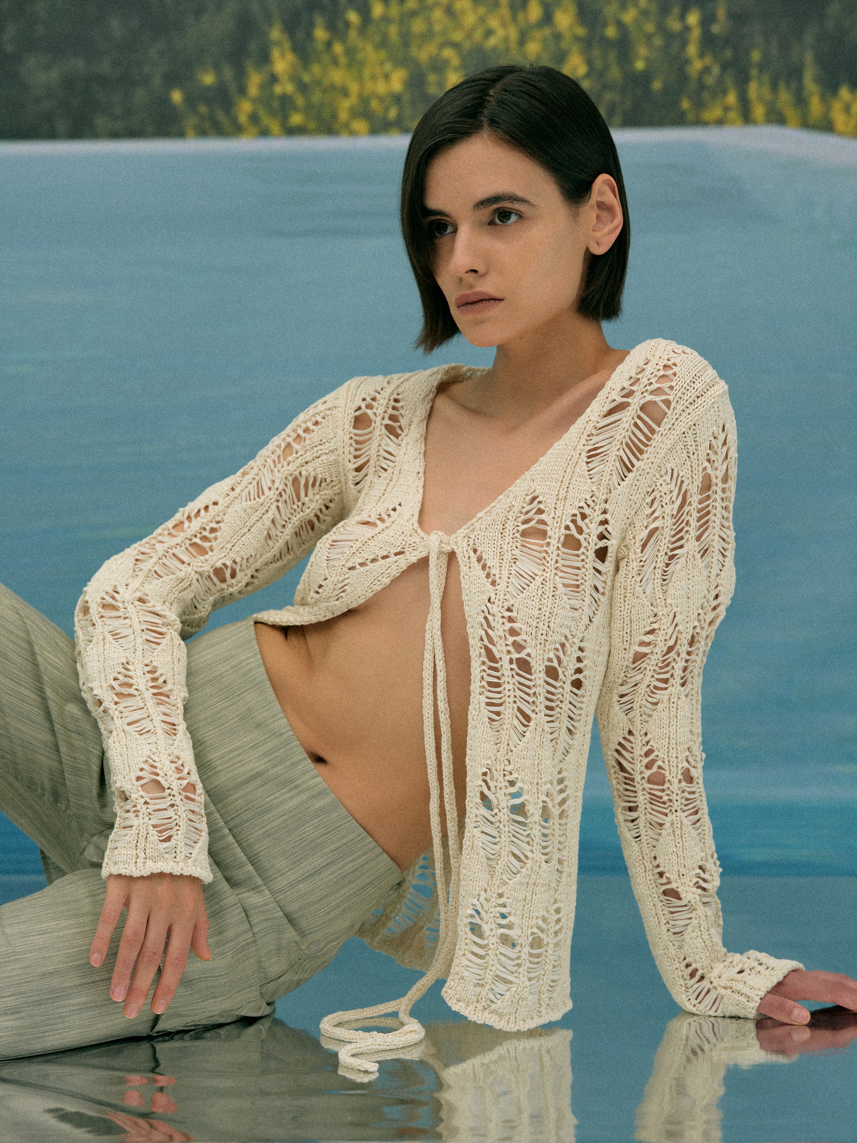 Ivory on sale crochet cardigan