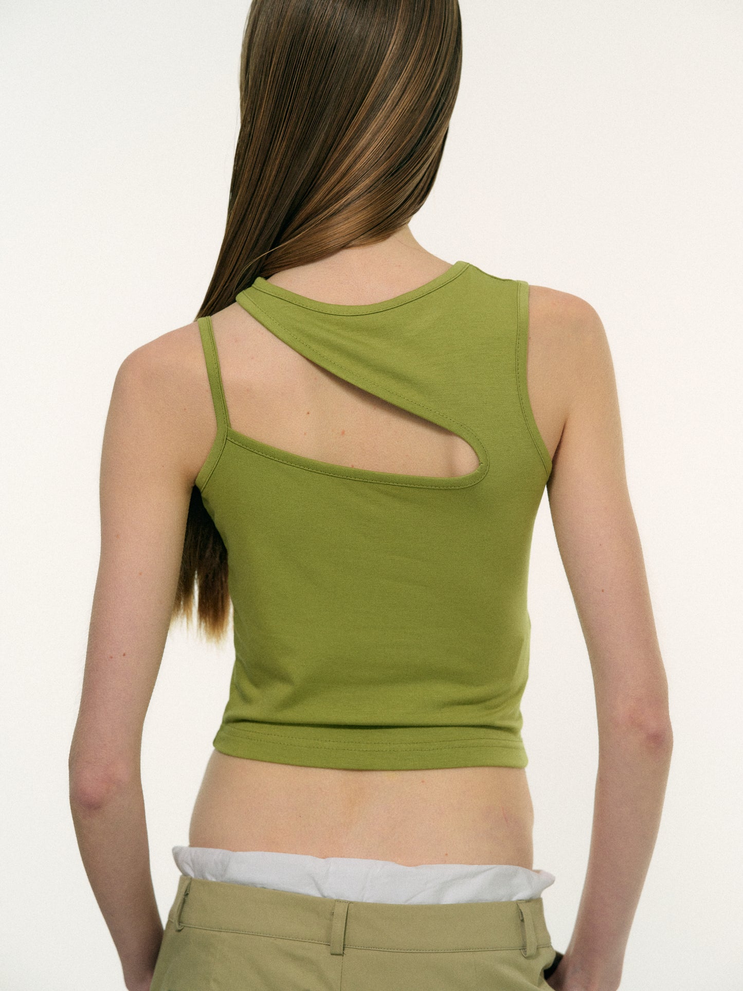Cut-Out Baby Tank, Moss Green