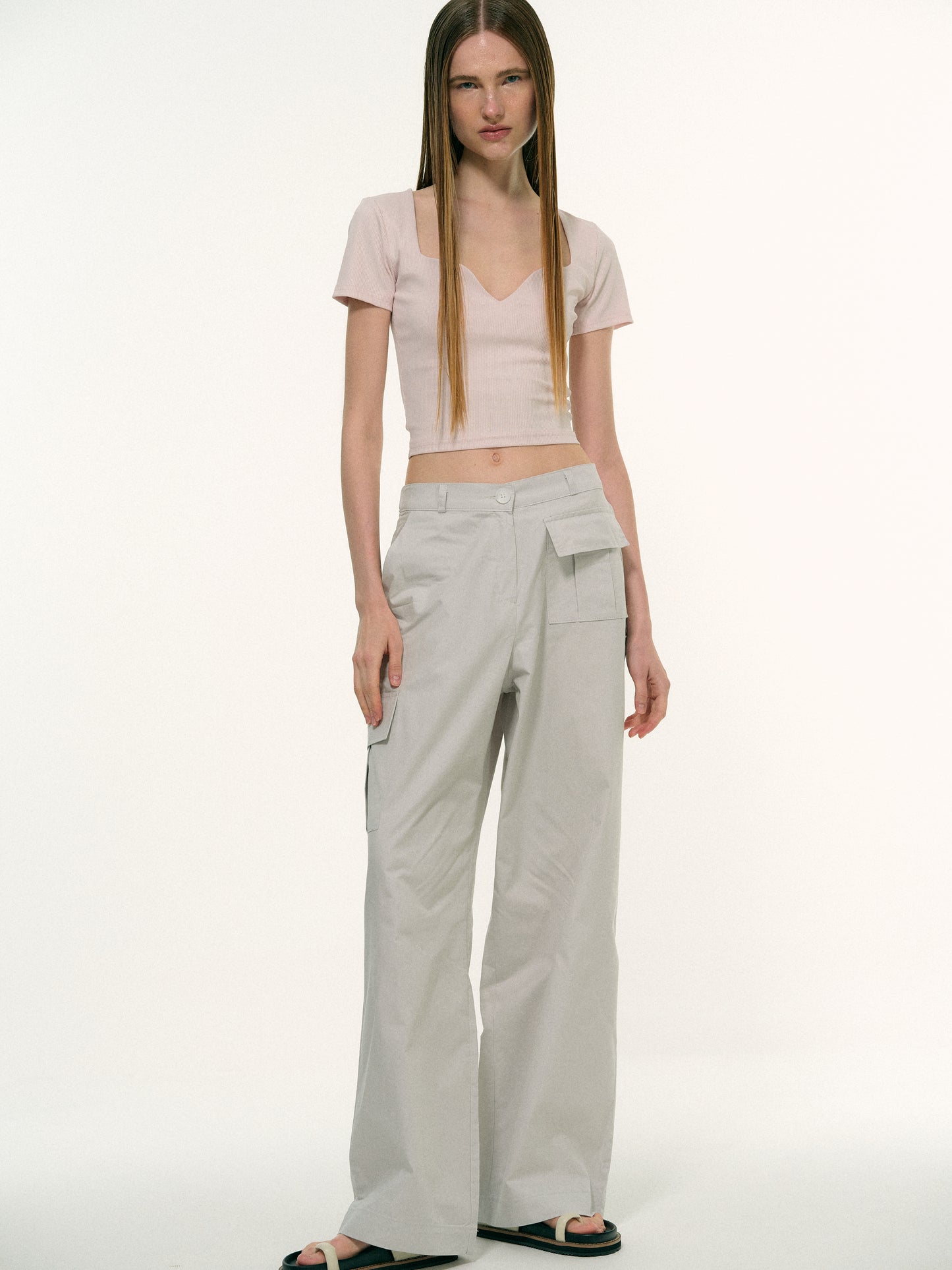 Sweetheart Rib T-Shirt, Pale Pink