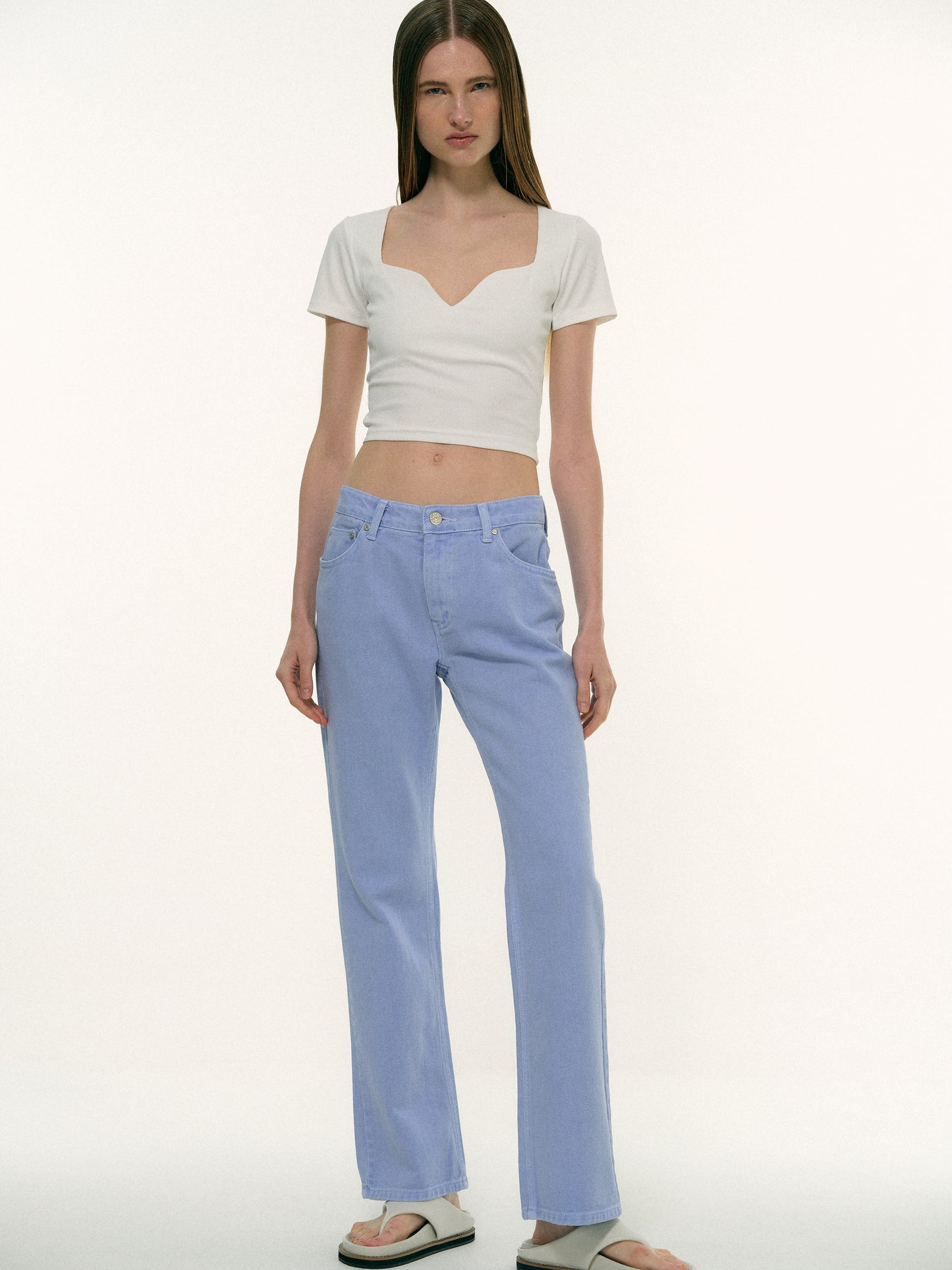 Garment-Dyed Regular Fit Jeans, Periwinkle