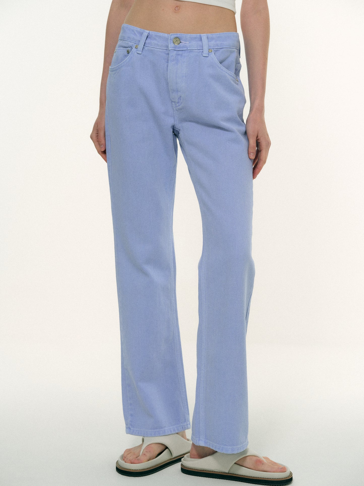 Garment-Dyed Regular Fit Jeans, Periwinkle