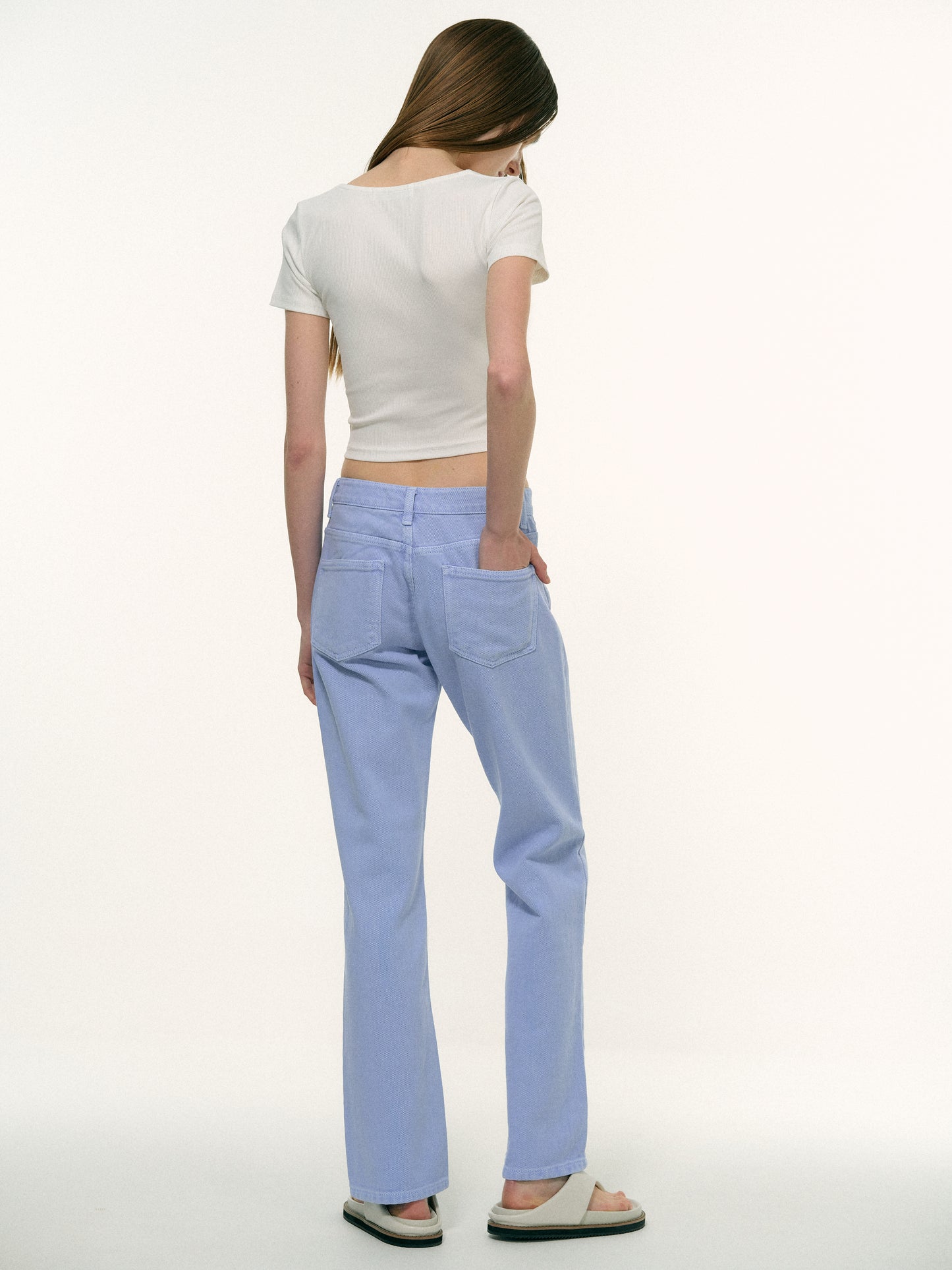 Garment-Dyed Regular Fit Jeans, Periwinkle