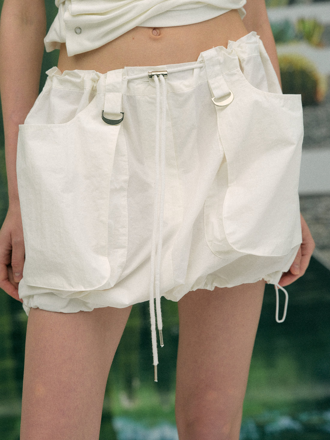 Parachute Mini Skirt, White – SourceUnknown