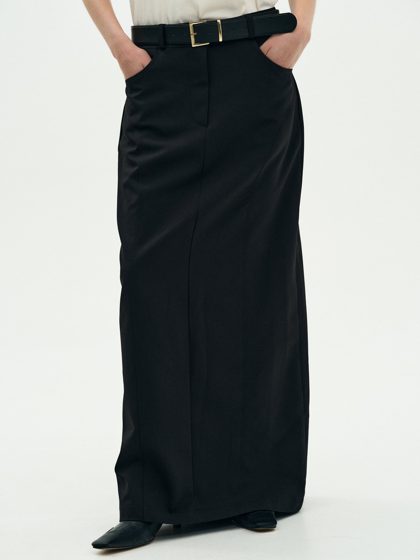 Galliga Long Pencil Skirt, Black