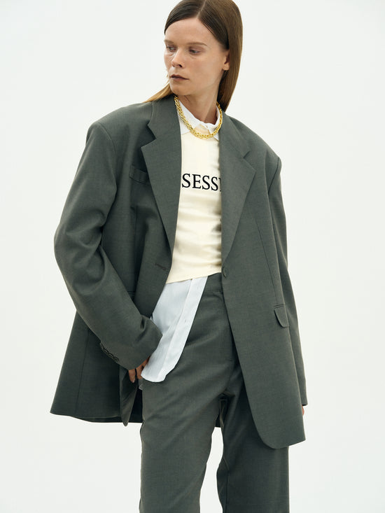 Structured Wool Blazer, Thyme SourceUnknown