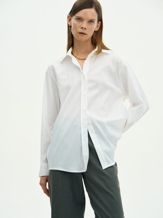 Pinstripe Suit Shirt, White