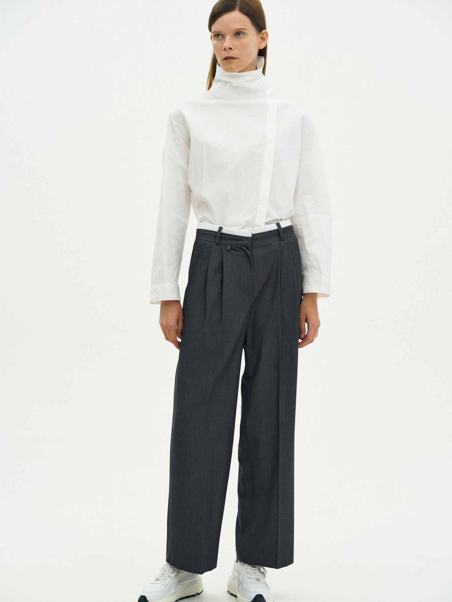 Contrast Waistband Trousers, Anchor