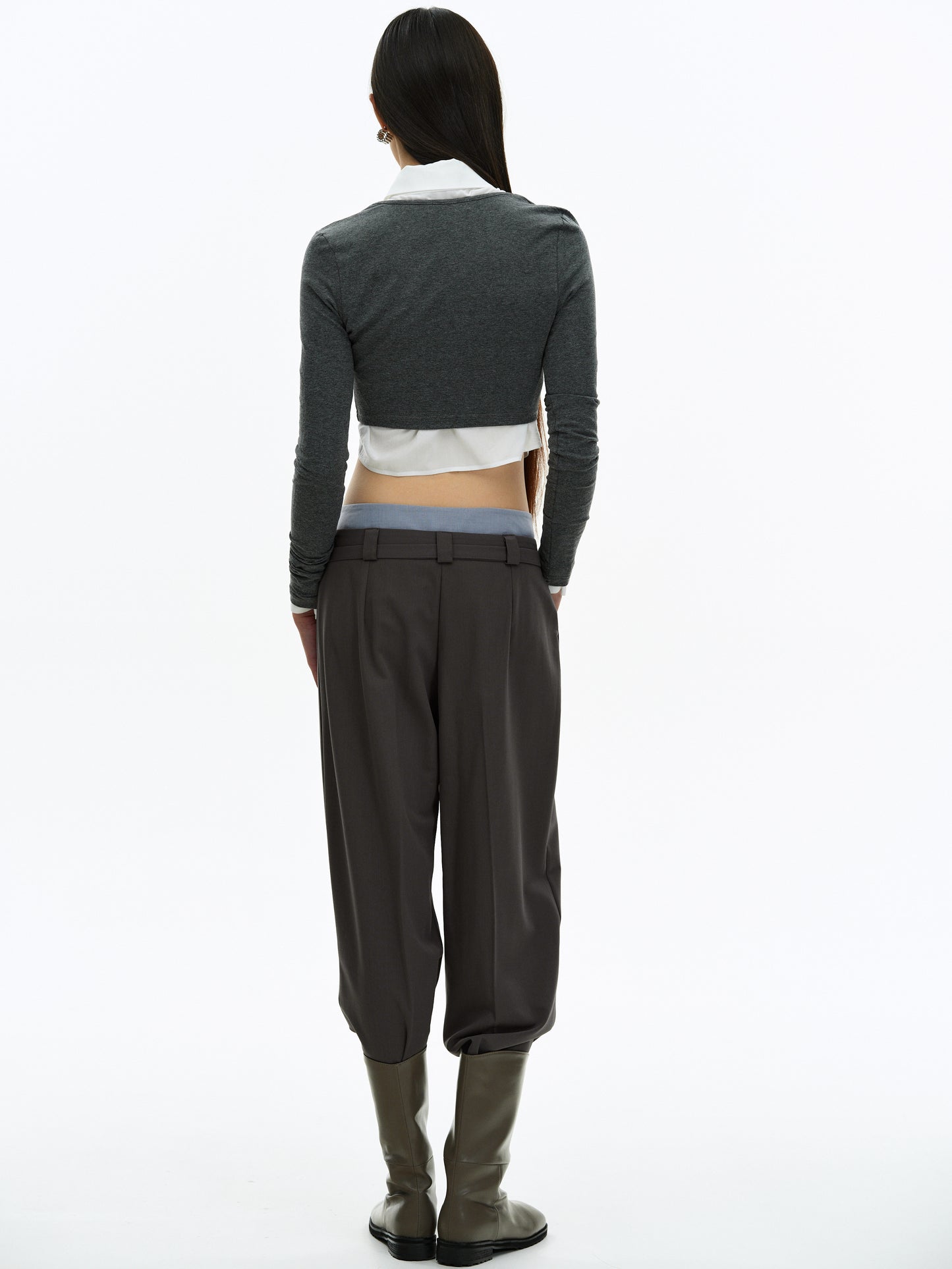 Cropped Modal Tee, Charcoal