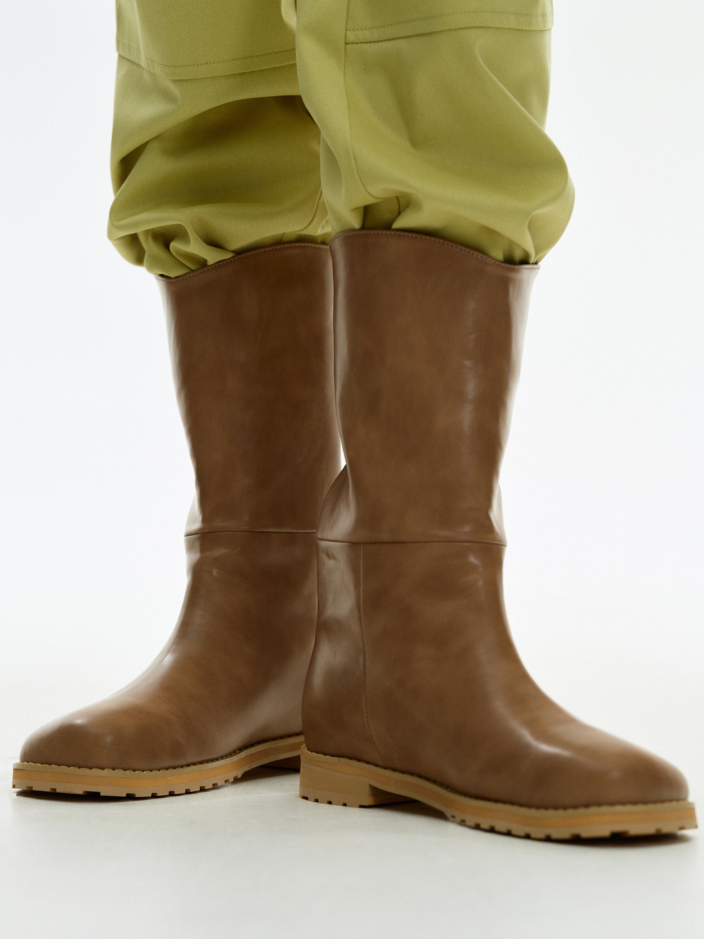 Mid-Calf Shaft Boots, Vintage Brown