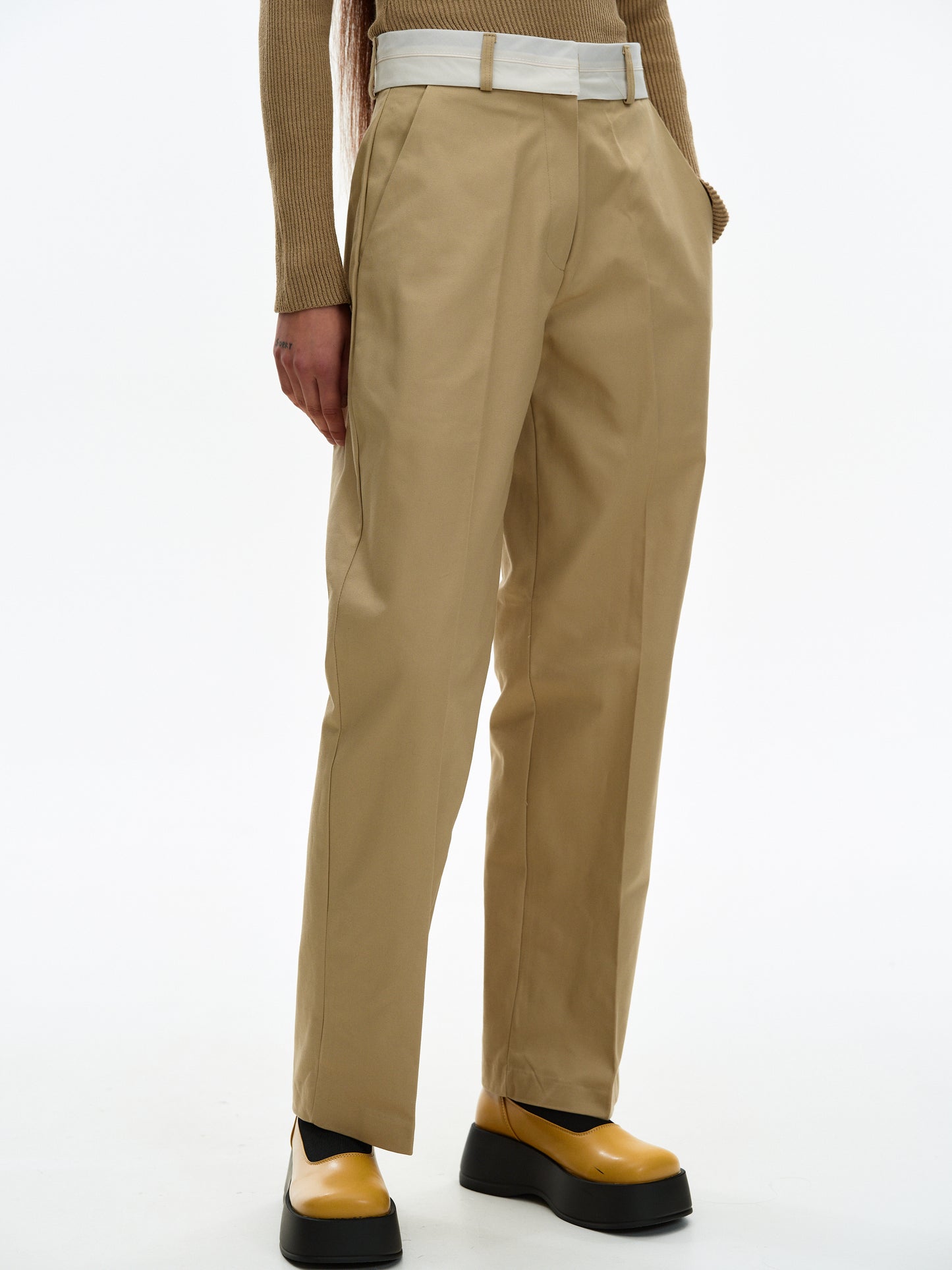 Reversed Chino Trousers, Biscuit