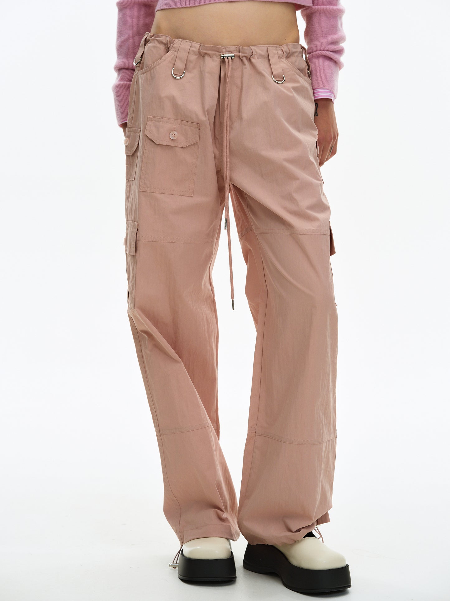Trousers, SourceUnknown Cargo Parachute Dusty – Pink
