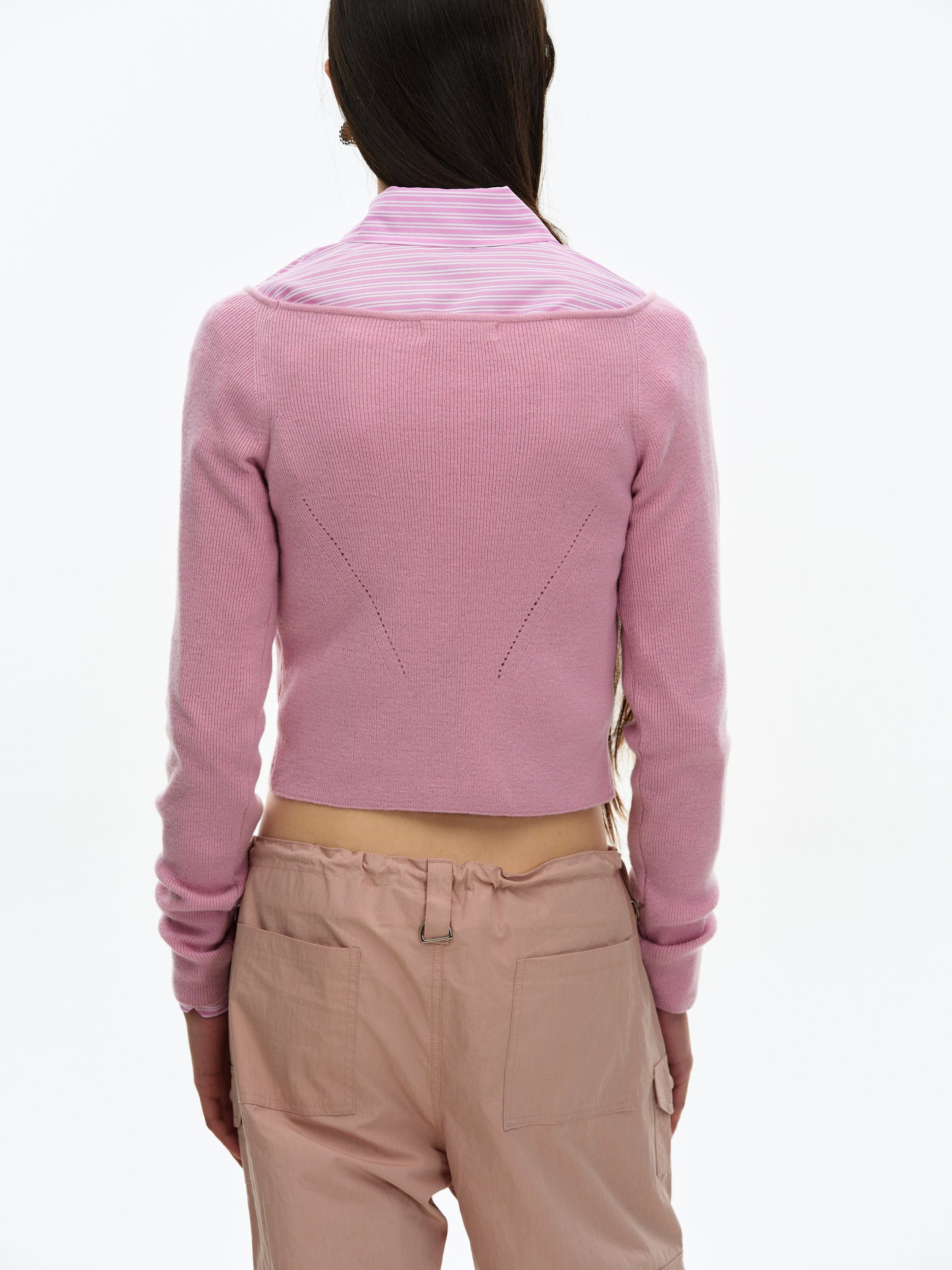 Cashmere-Wool Rib Knit, Pink
