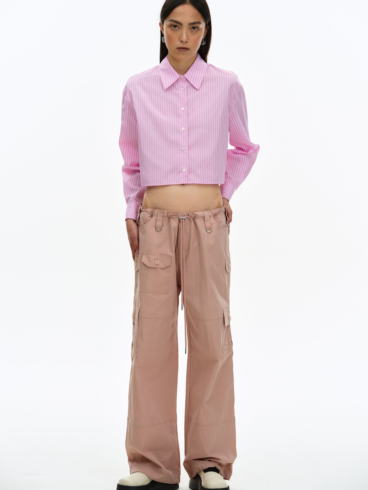Parachute Cargo Trousers, Dusty Pink