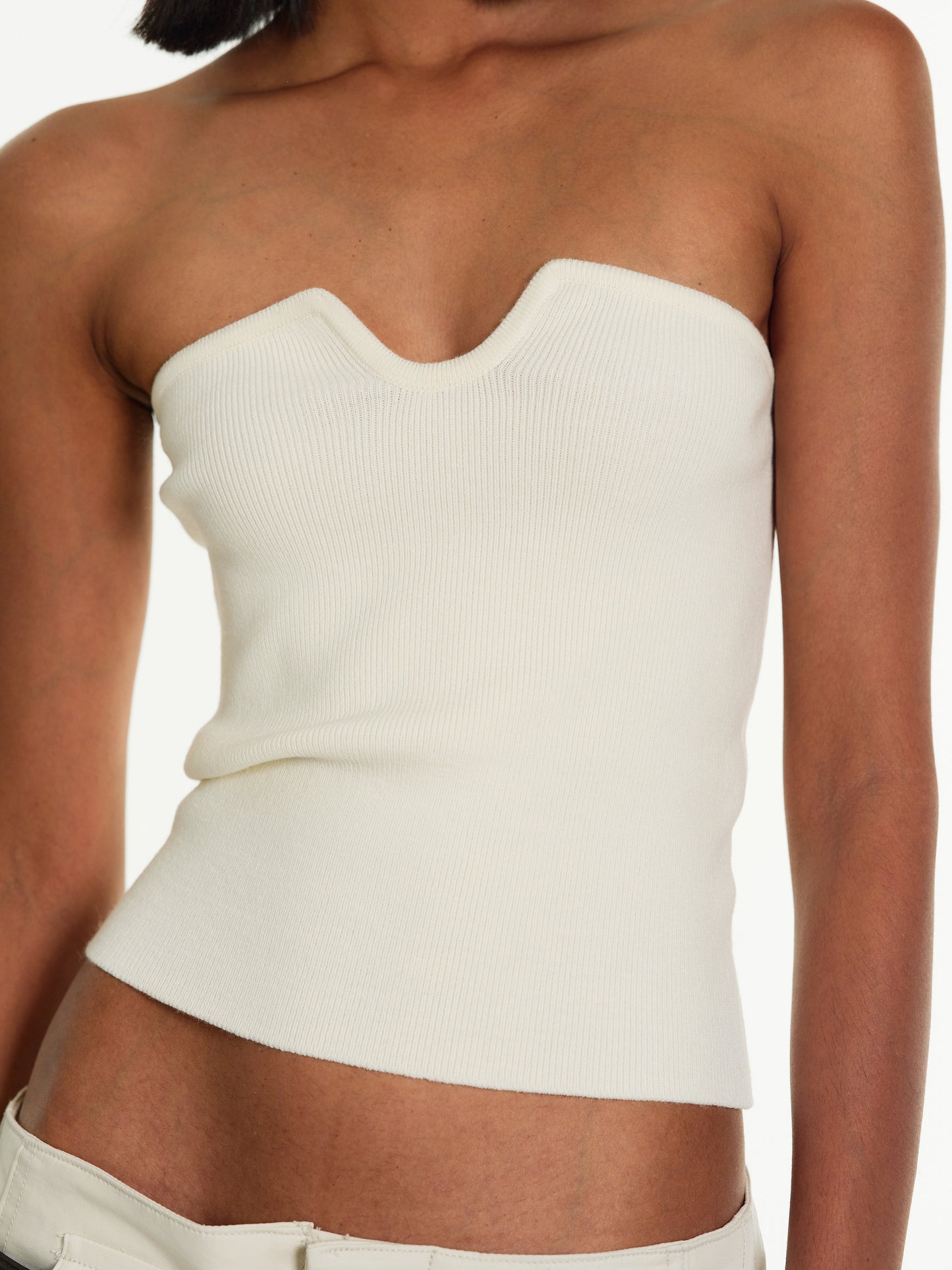 Strapless Sweetheart Knit, Ivory