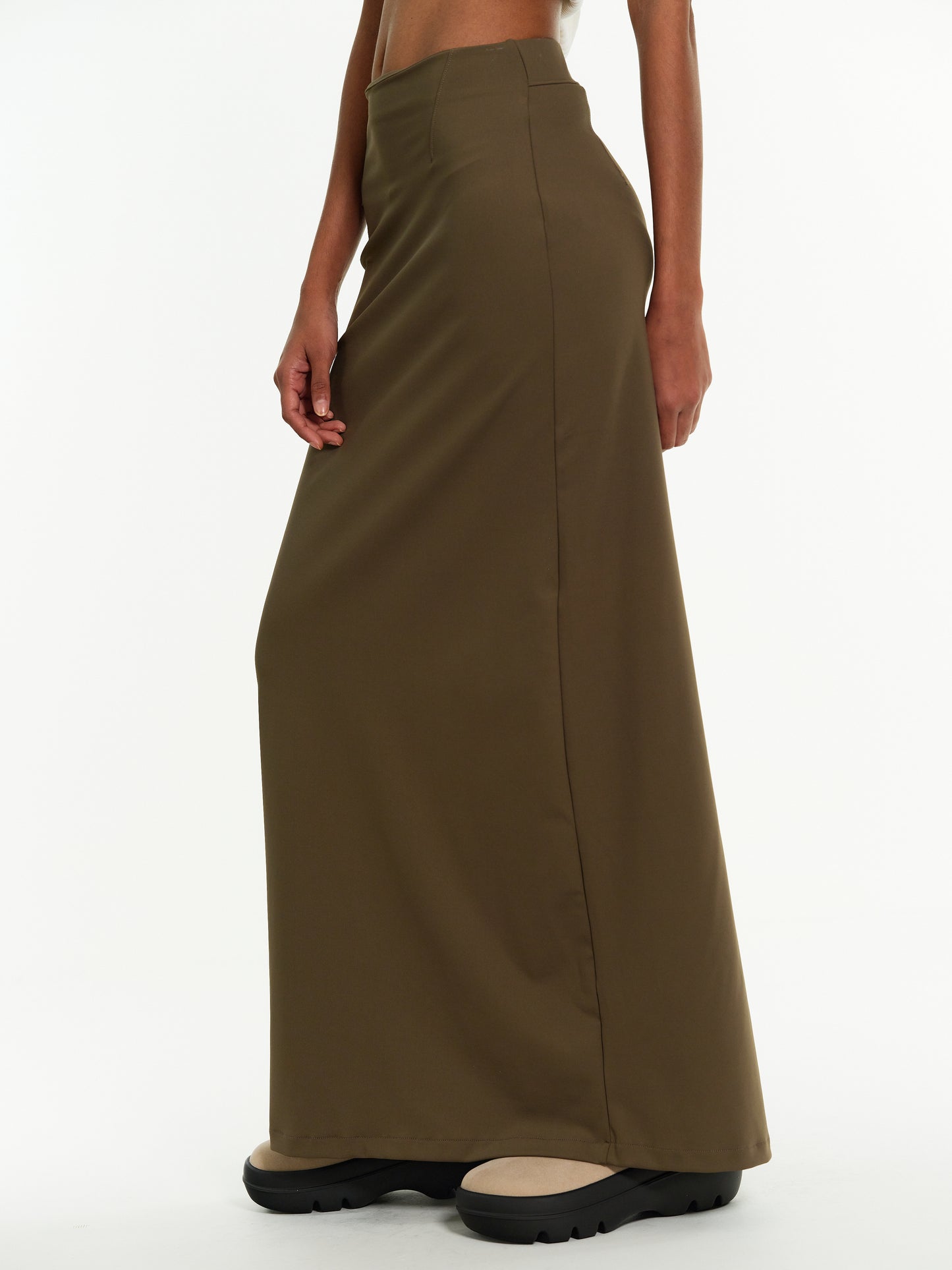 Jersey Maxi Skirt, Olive