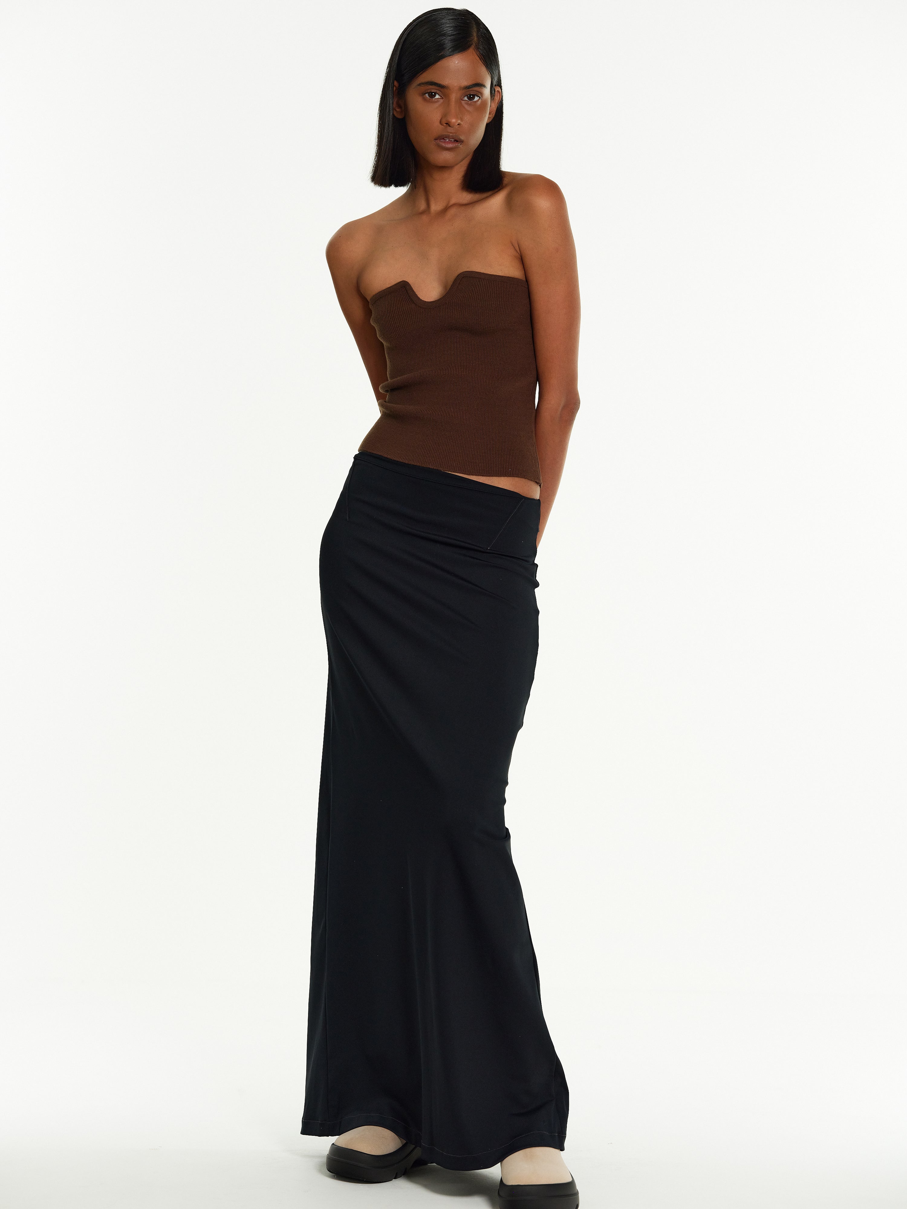 Jersey Maxi Skirt, Black