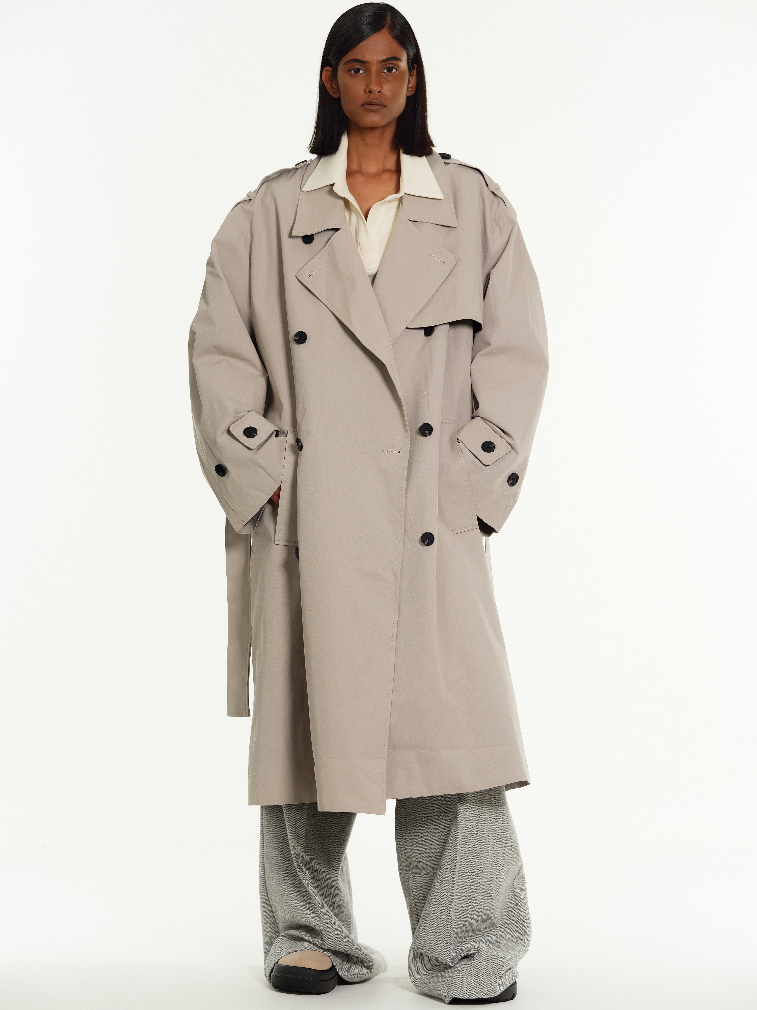 Unisex Trench Coat, Bisque – SourceUnknown