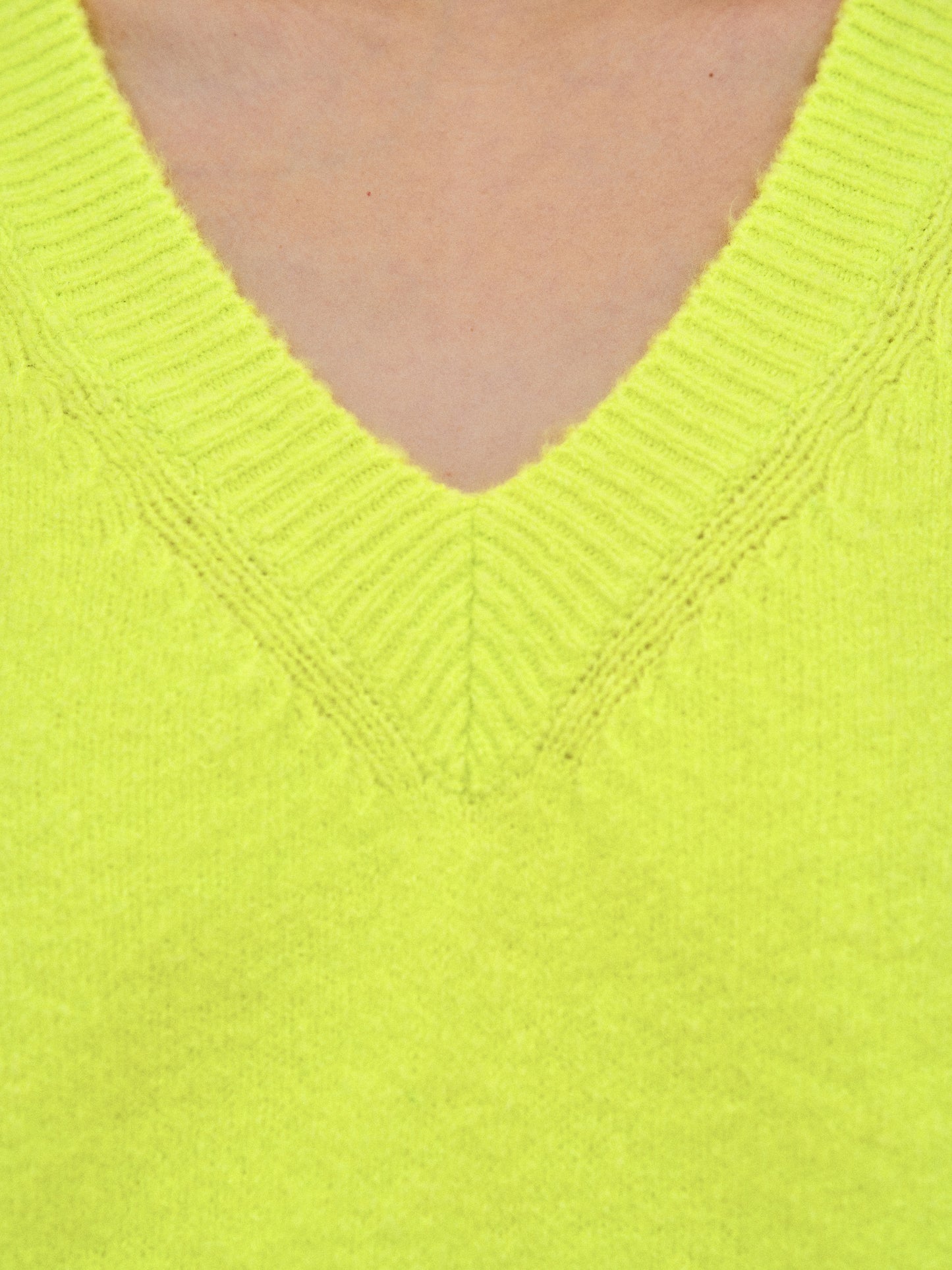 V-Neck Knit Sweater, Lime