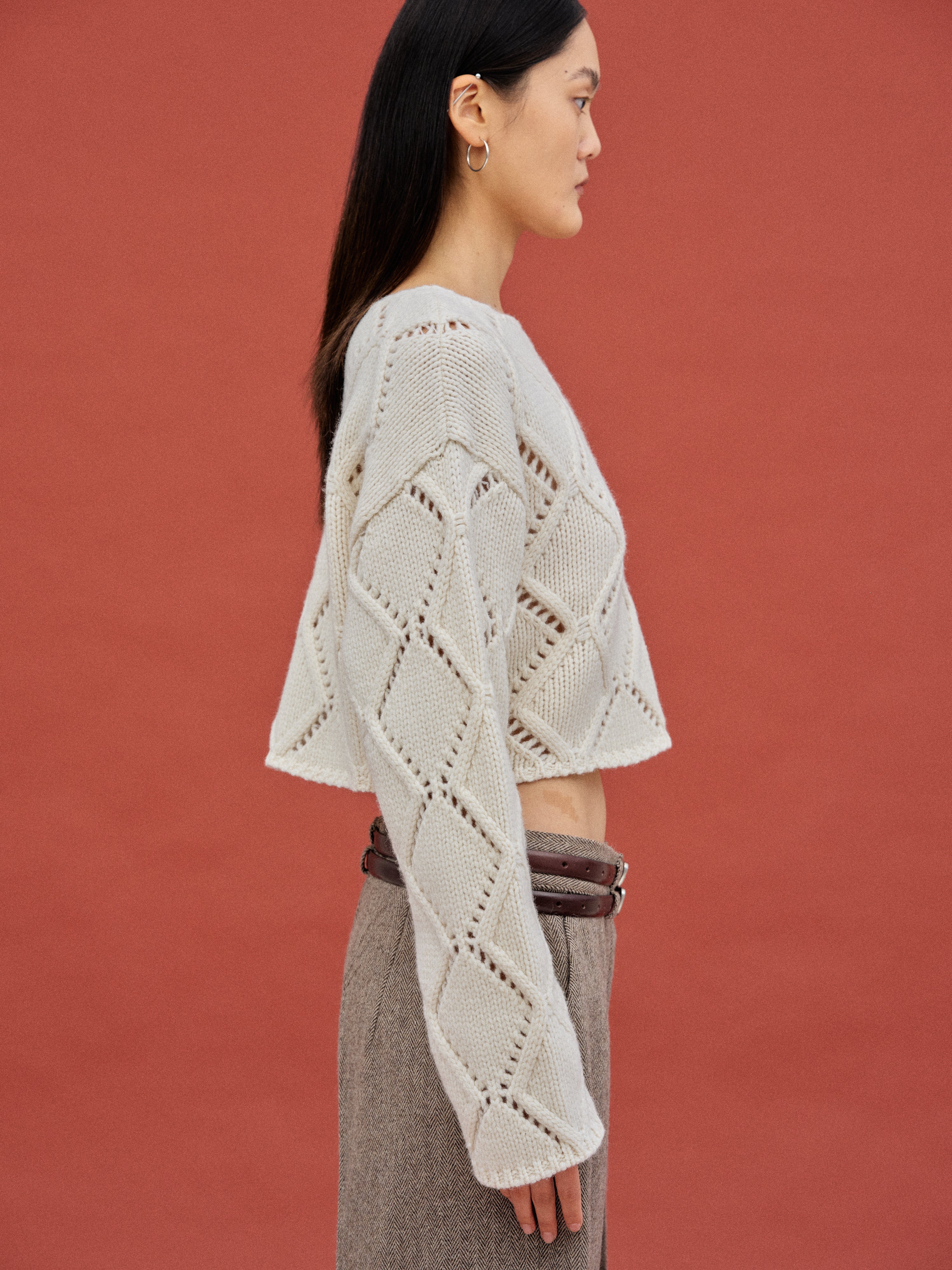 Merino Wool Crochet Knit, Ivory – SourceUnknown