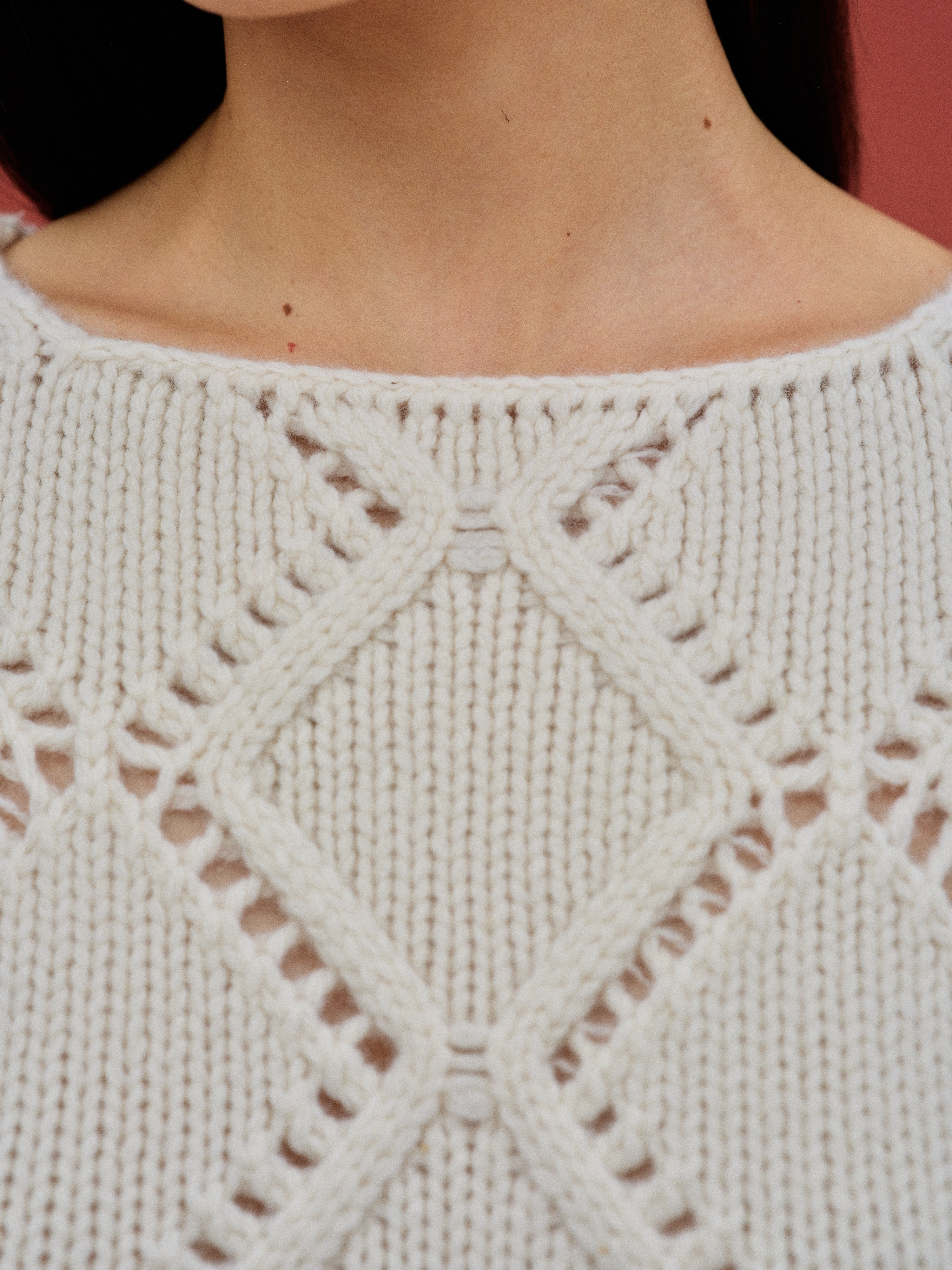 Merino Wool Crochet Knit, Ivory – SourceUnknown