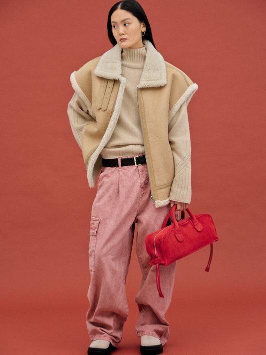 Oversized Cargo Jeans, Pink