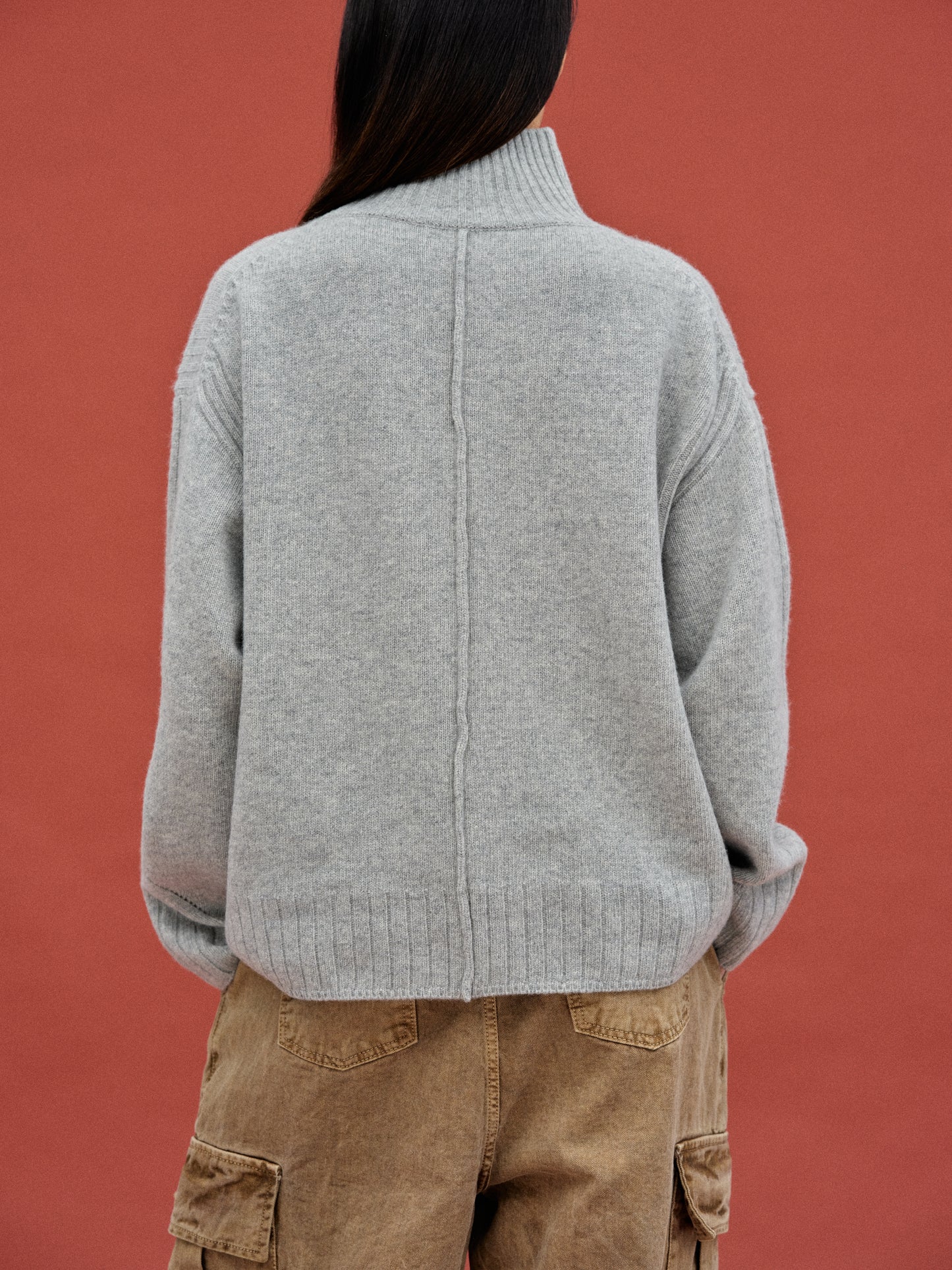 Cashmere Turtleneck Sweater, Grey