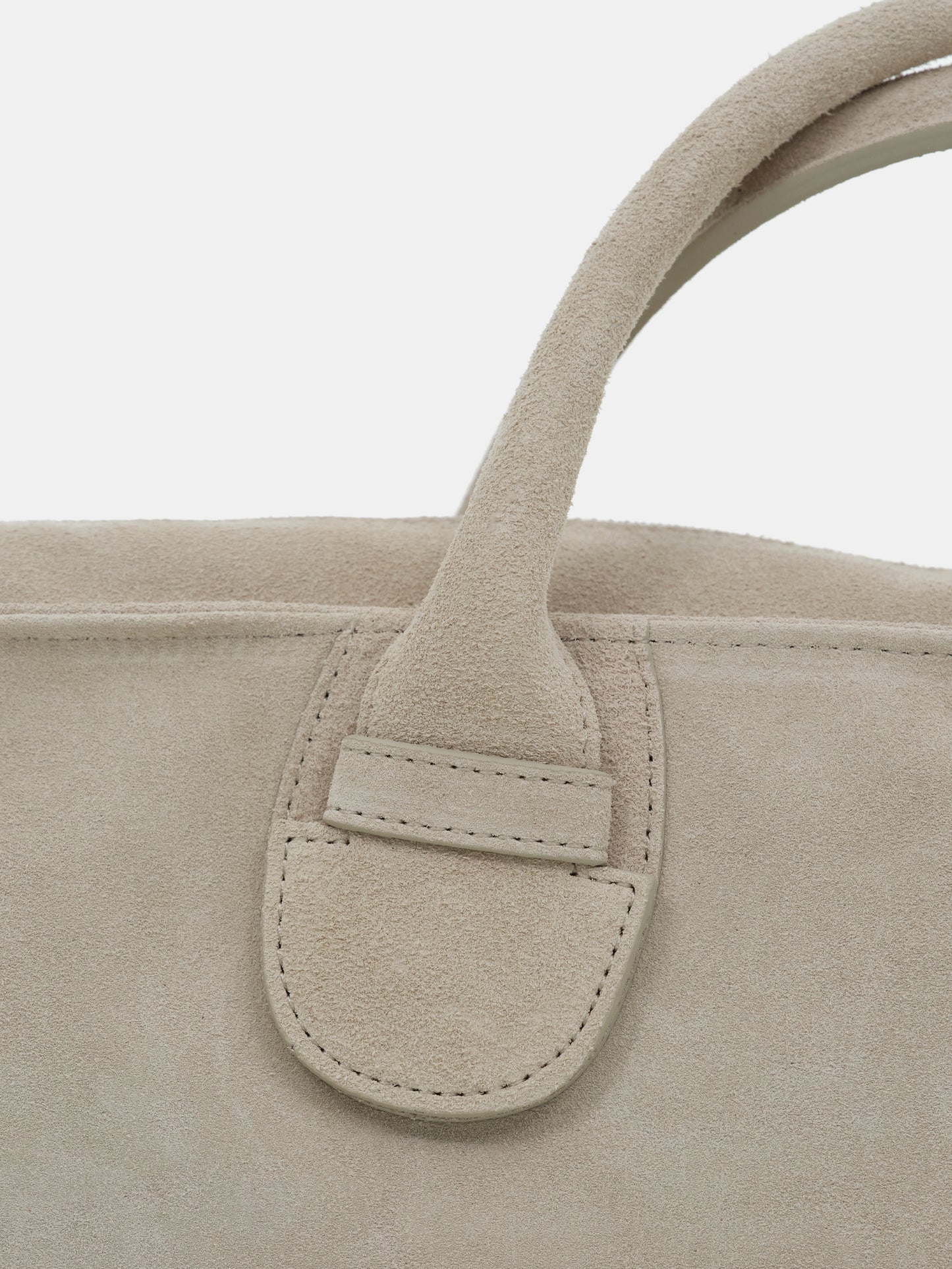 Leather Suede Rectangular Handbag, Sand