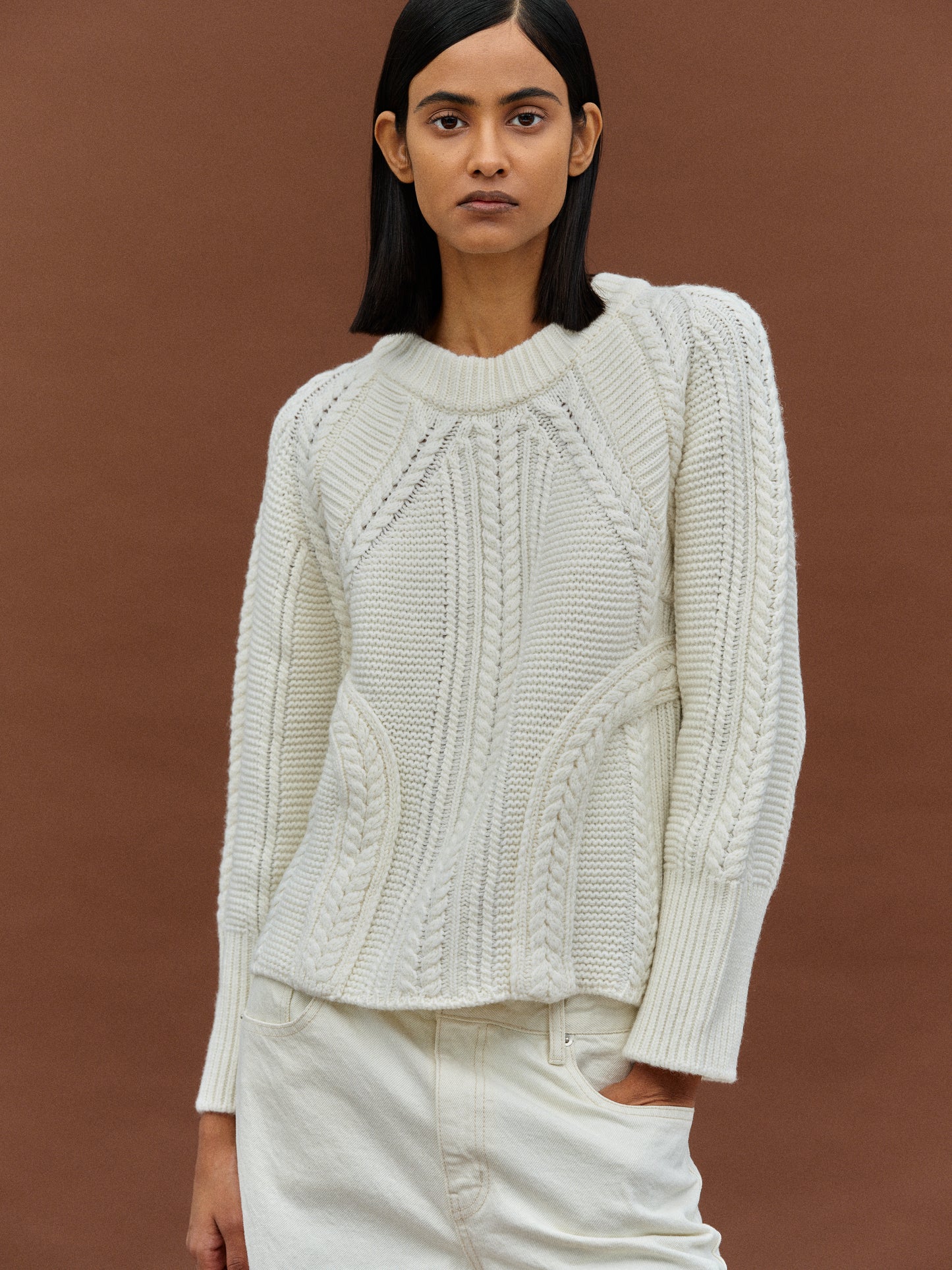 Bold Cable Knit, Ivory