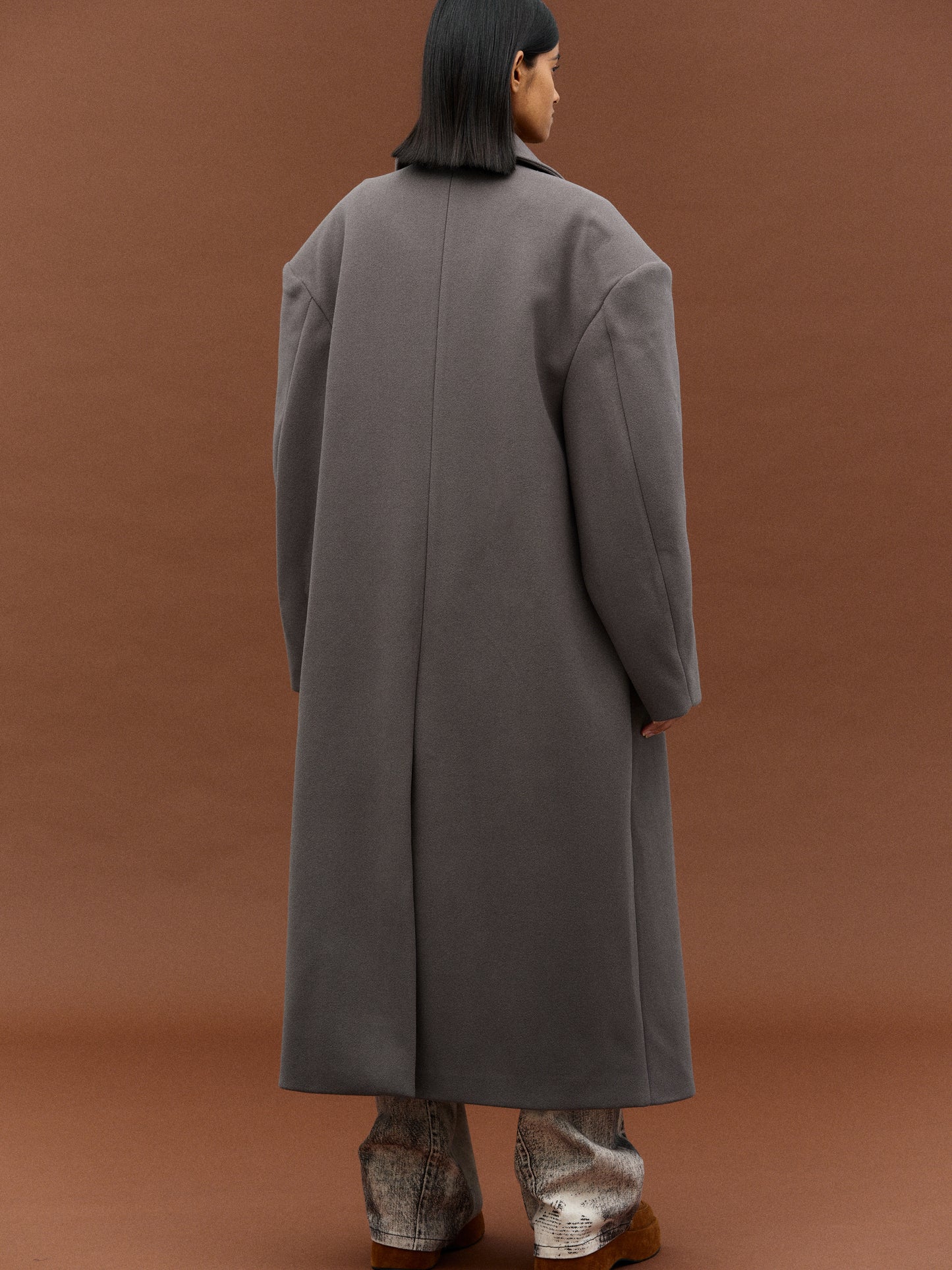 (Pre-order) Oversized Grandpa Coat, Grey