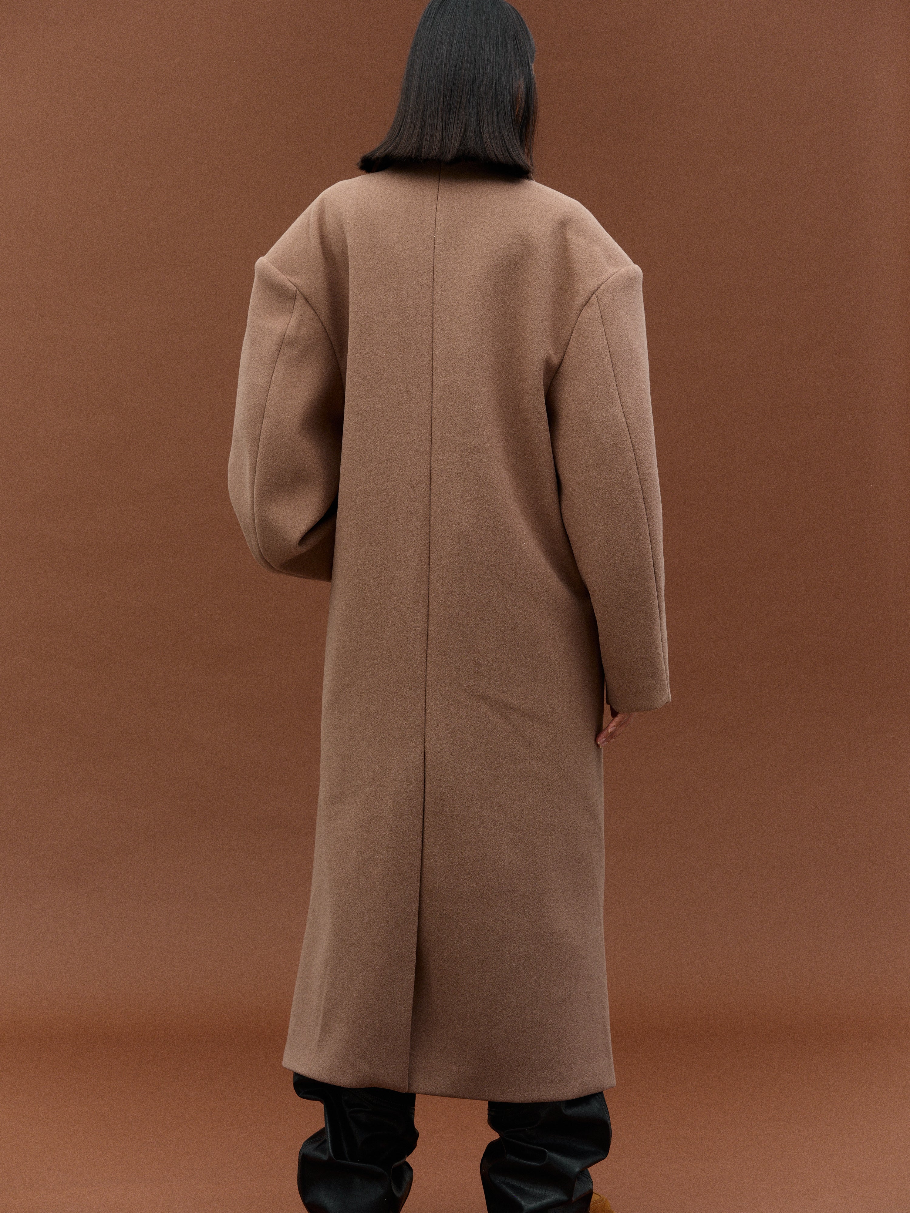Pre-order) Wallis Oversized Grandpa Coat, Latte – SourceUnknown