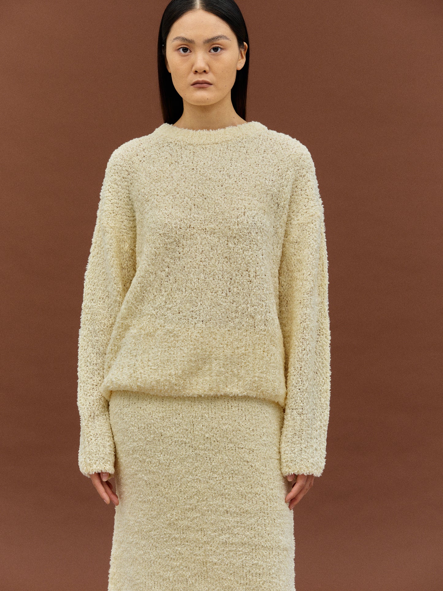 Bouclé Knit Sweater, Buttercream