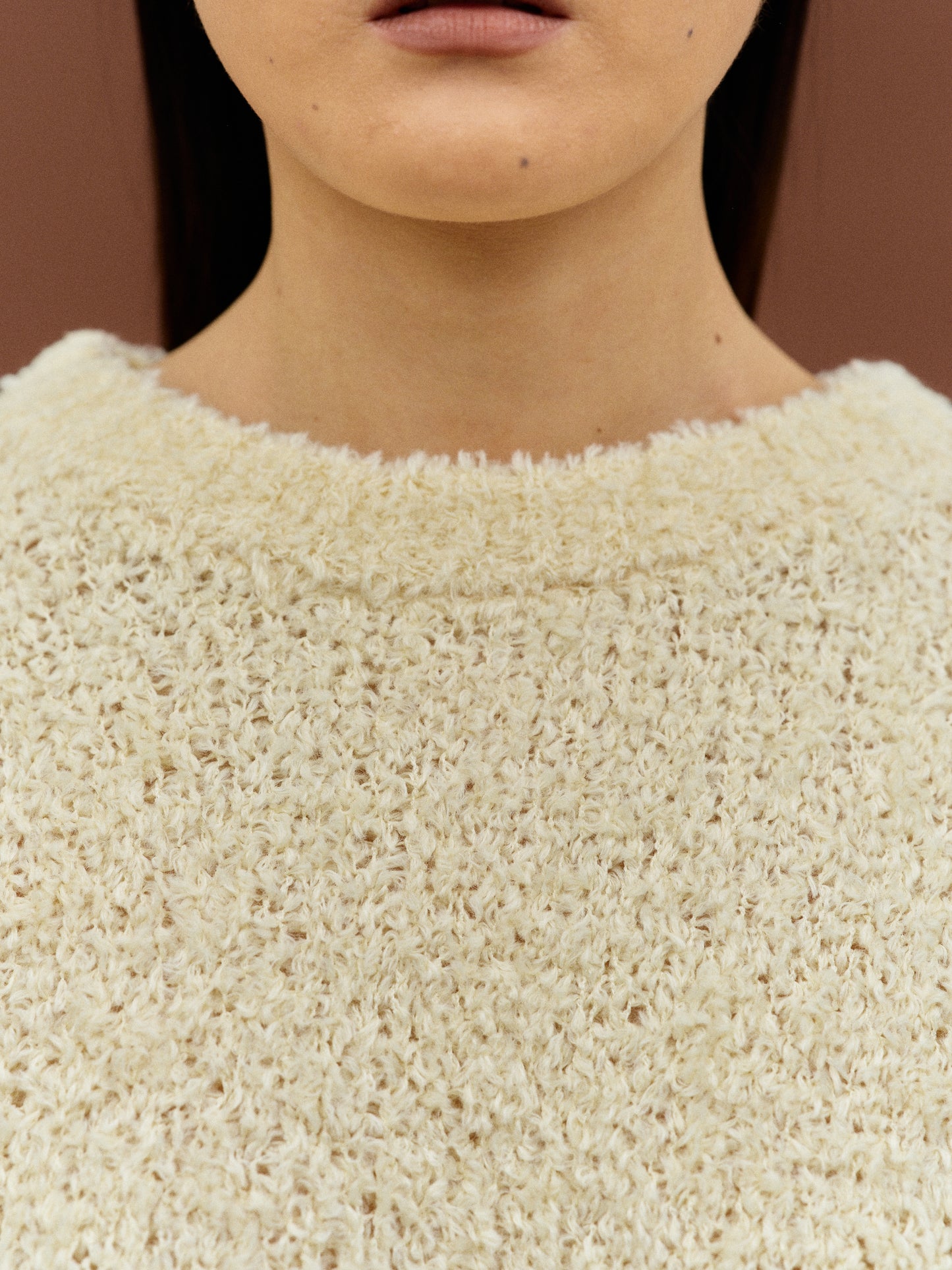 Bouclé Knit Sweater, Buttercream – SourceUnknown