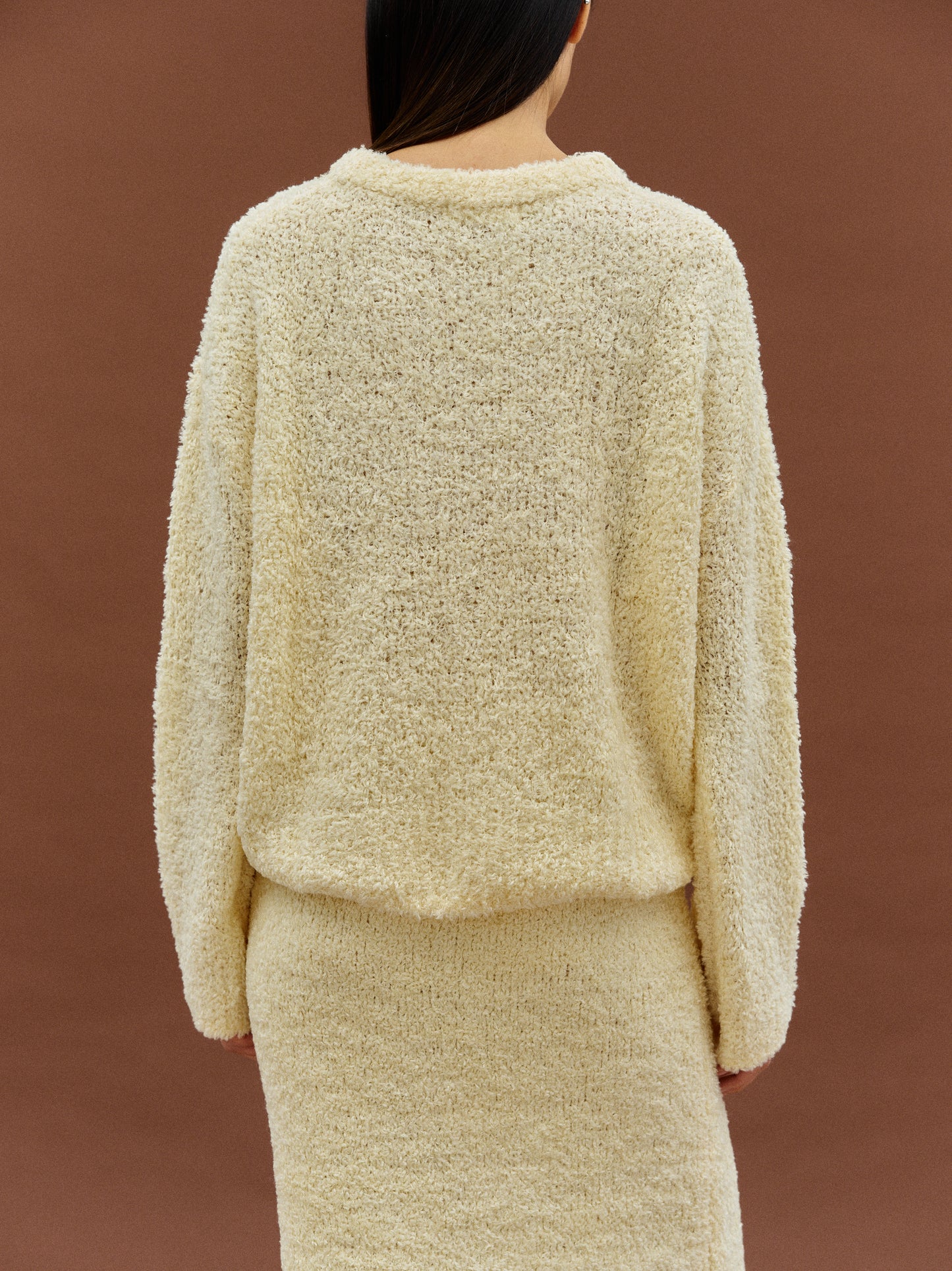 Bouclé Knit Sweater, Buttercream
