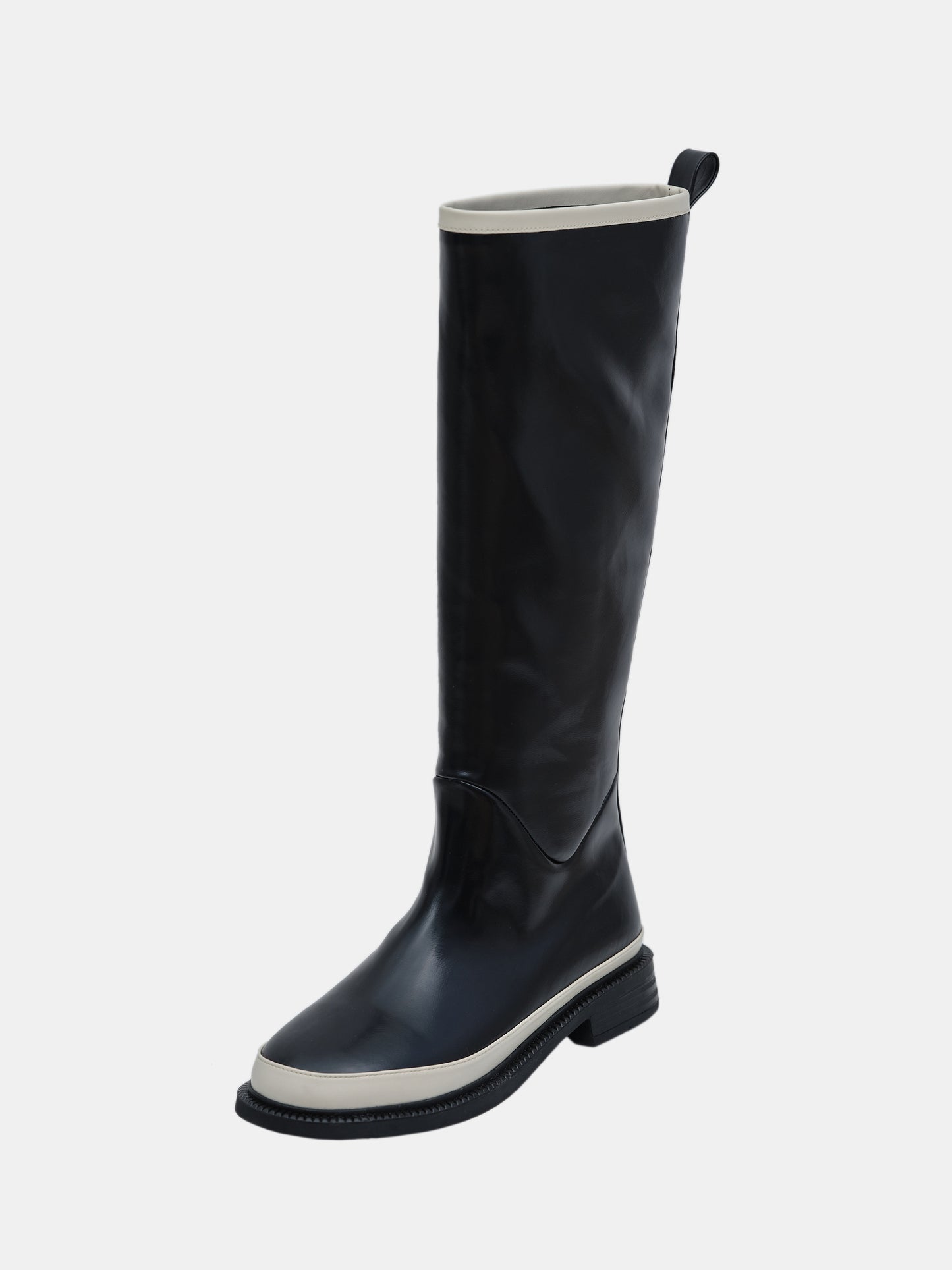 Contrast Wellington Boots, Black